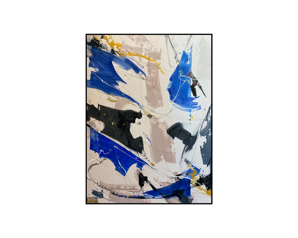 Vortex Oil Painting - Hand Painted/Black Wood Frame