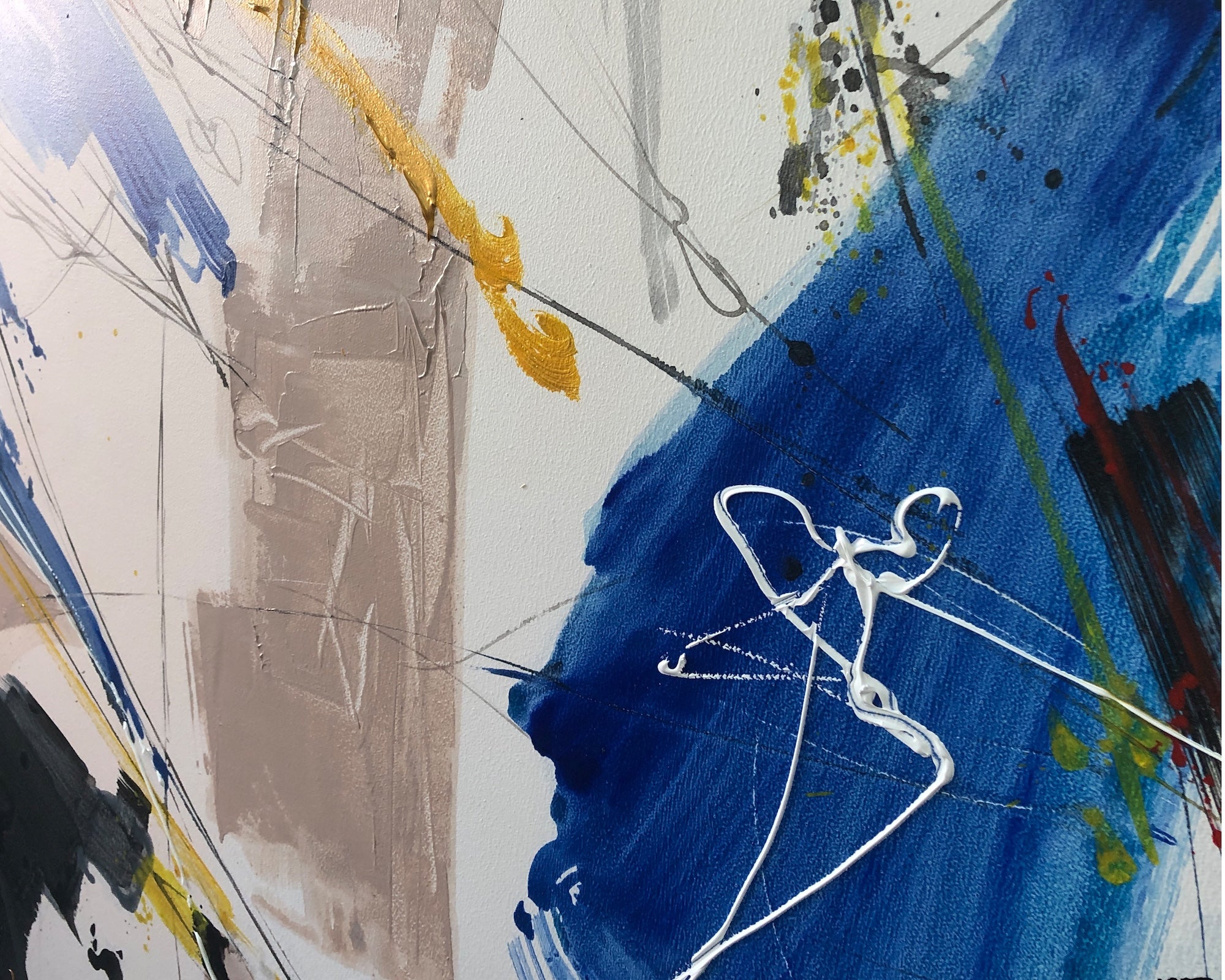 Vortex Oil Painting - Hand Painted/Black Wood Frame