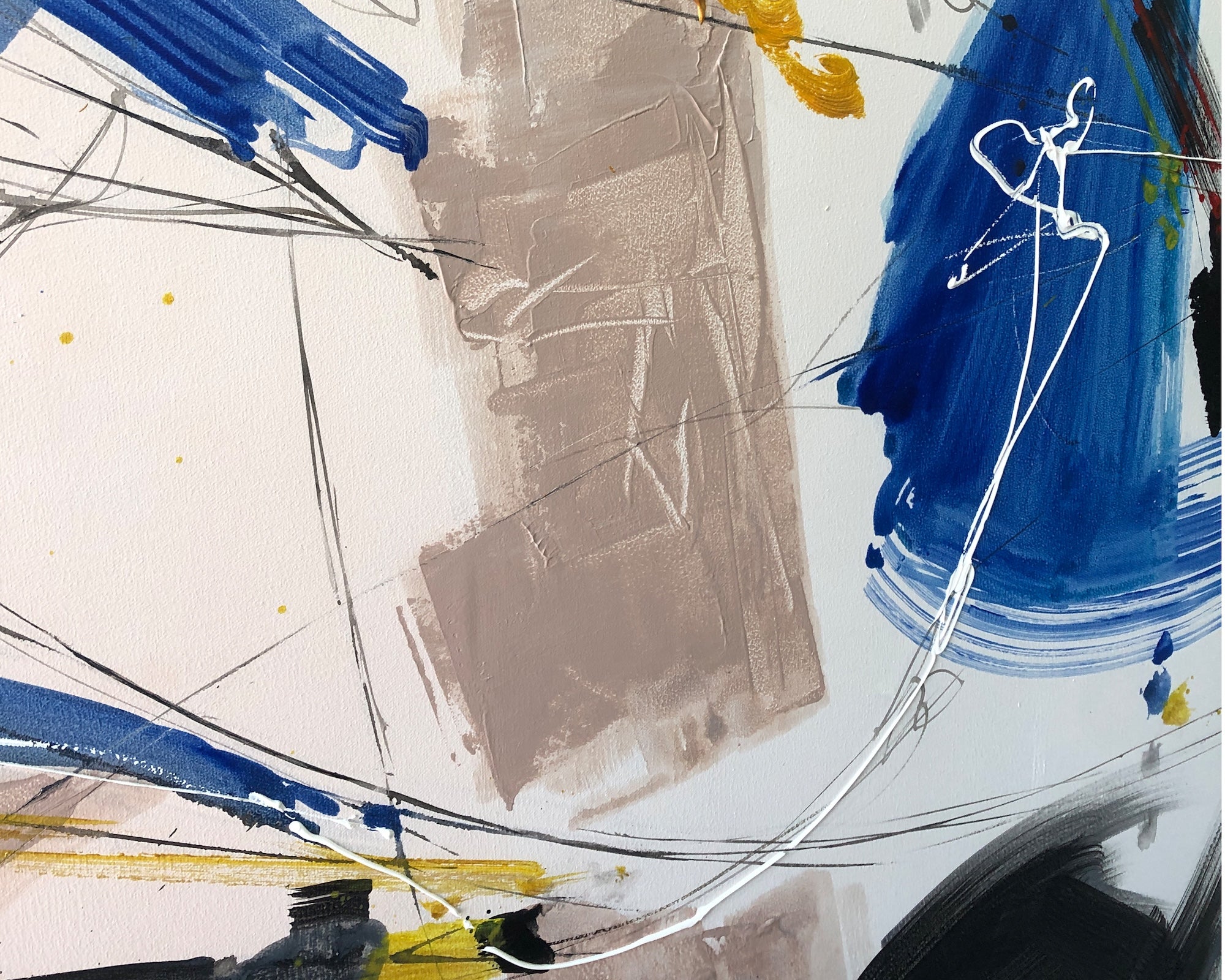 Vortex Oil Painting - Hand Painted/Black Wood Frame