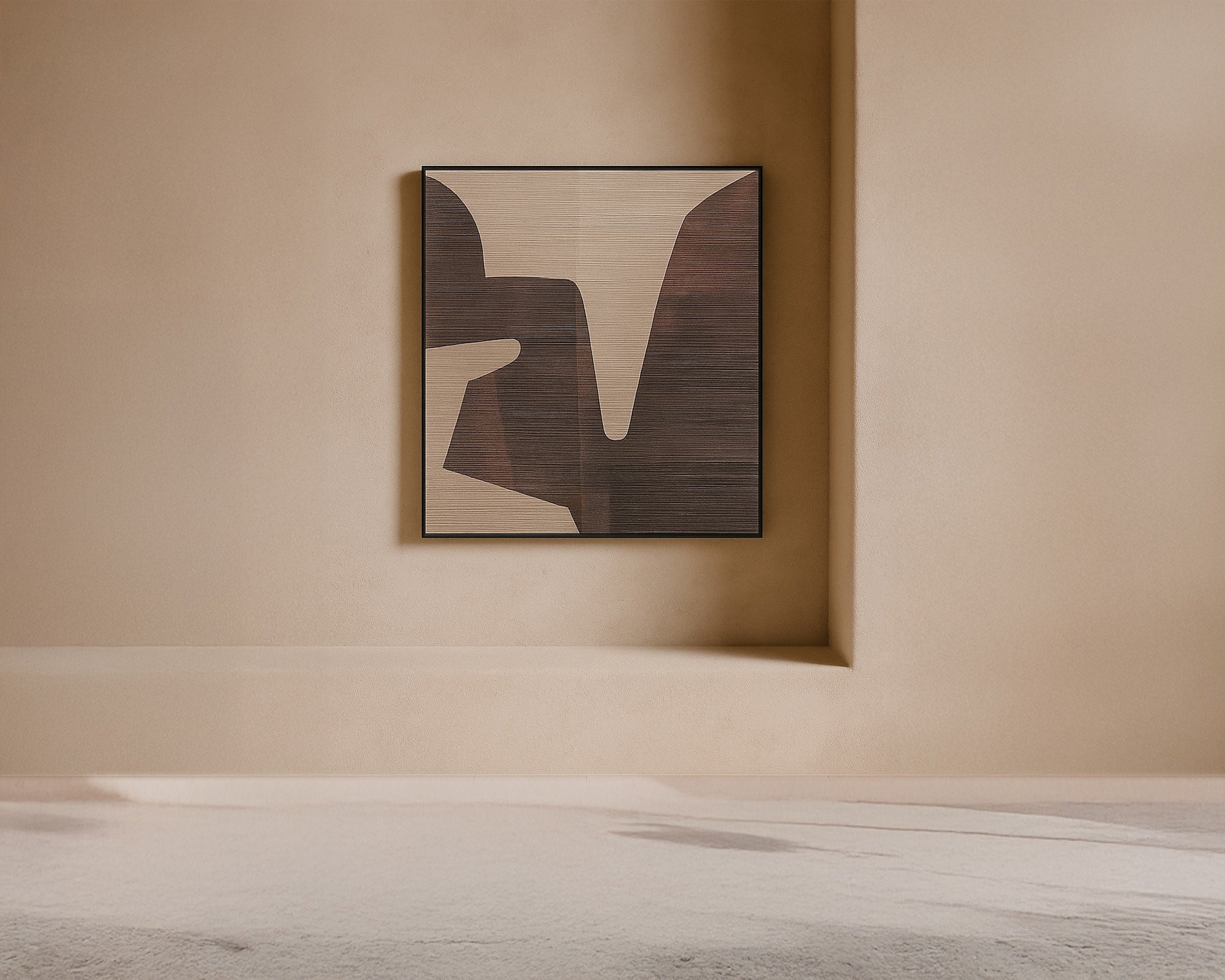 Atlas Oil Painting - Hand Painted/Black Wood Frame