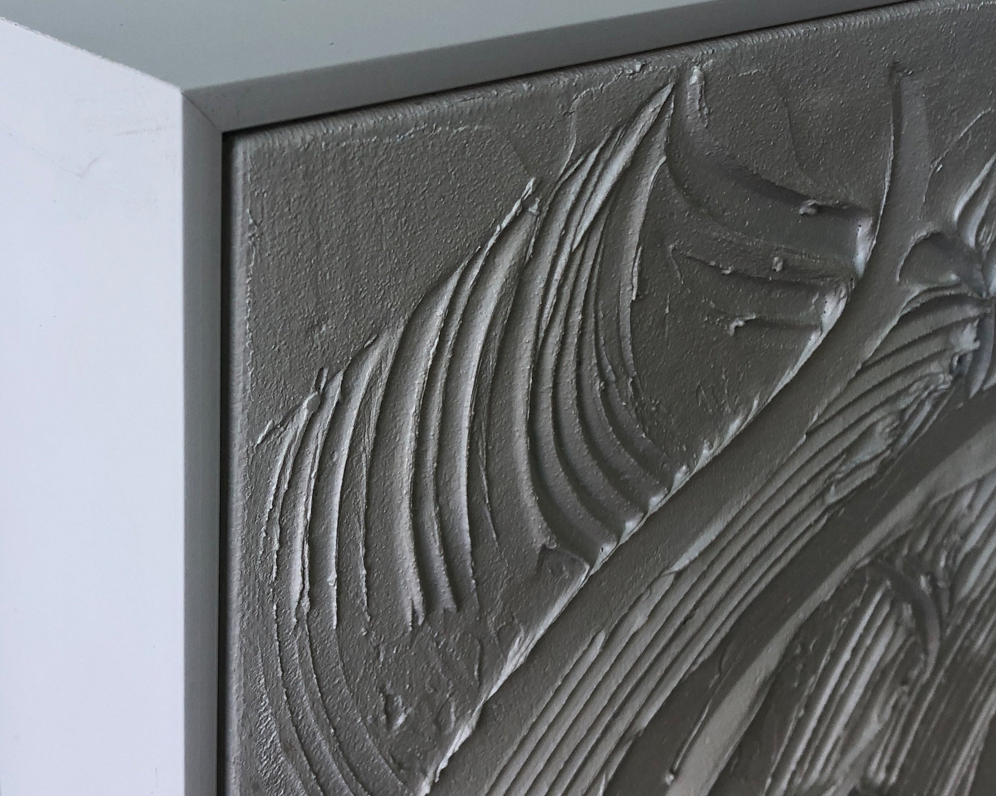 Serene Oil Painting - Hand Painted/White Wood Frame