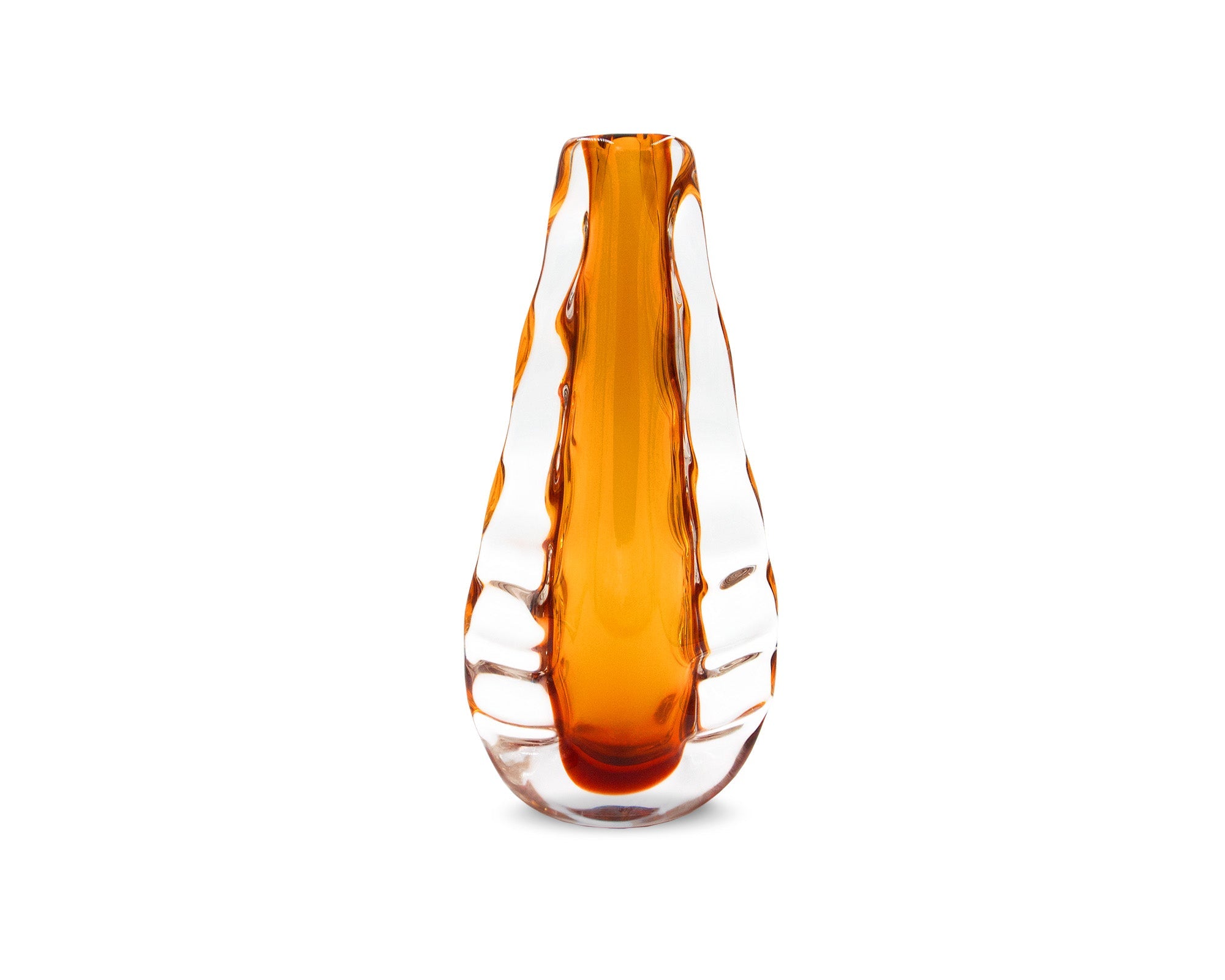 Astell Crystal Amber Vase  -  Medium