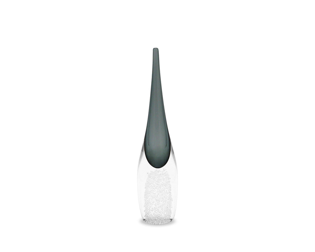 Ellis Crystal Small Vase - Grey Glass
