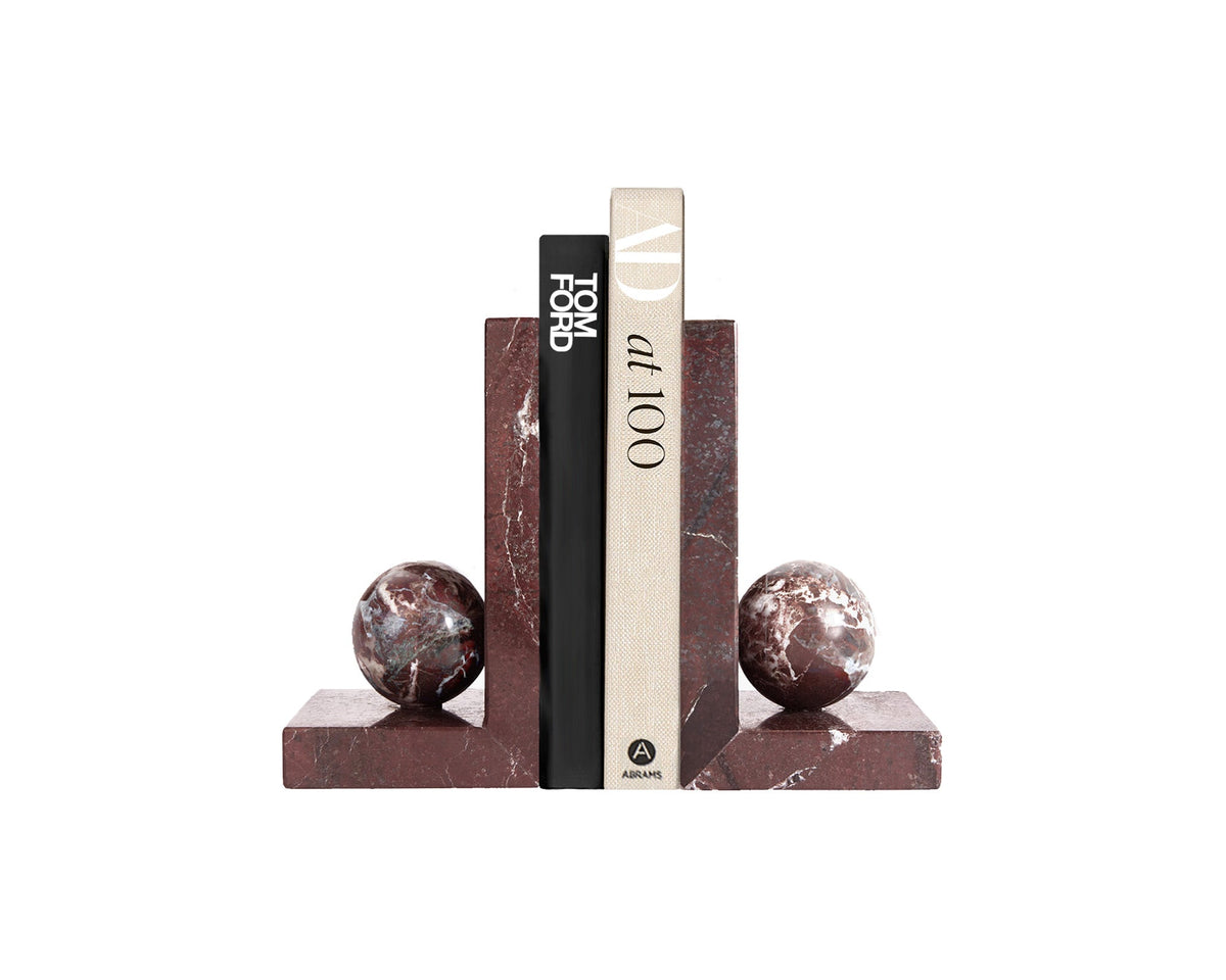 Ebury Bookends  -  Rojo Levante Marble