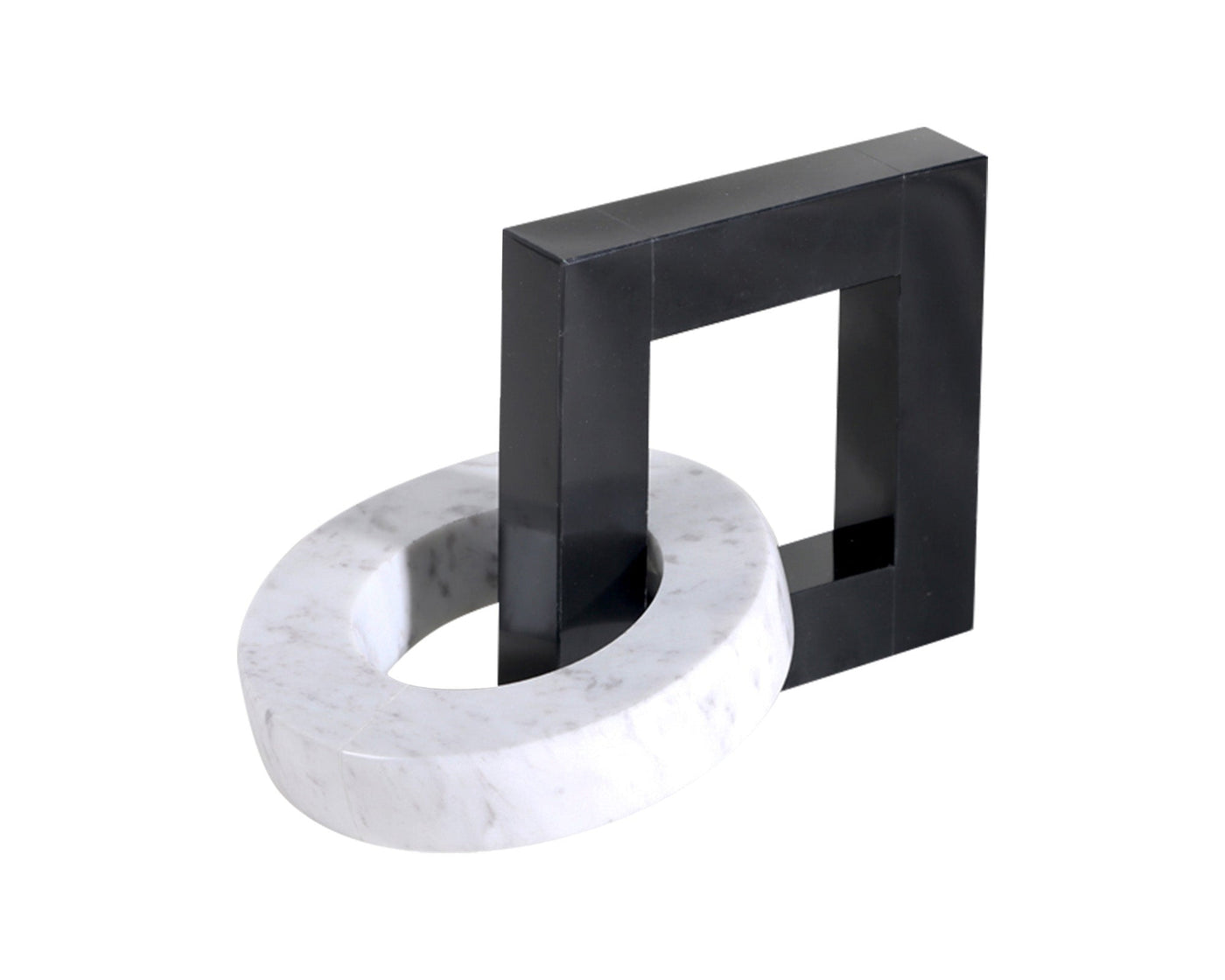 Link Sculpture - Black & White Marble