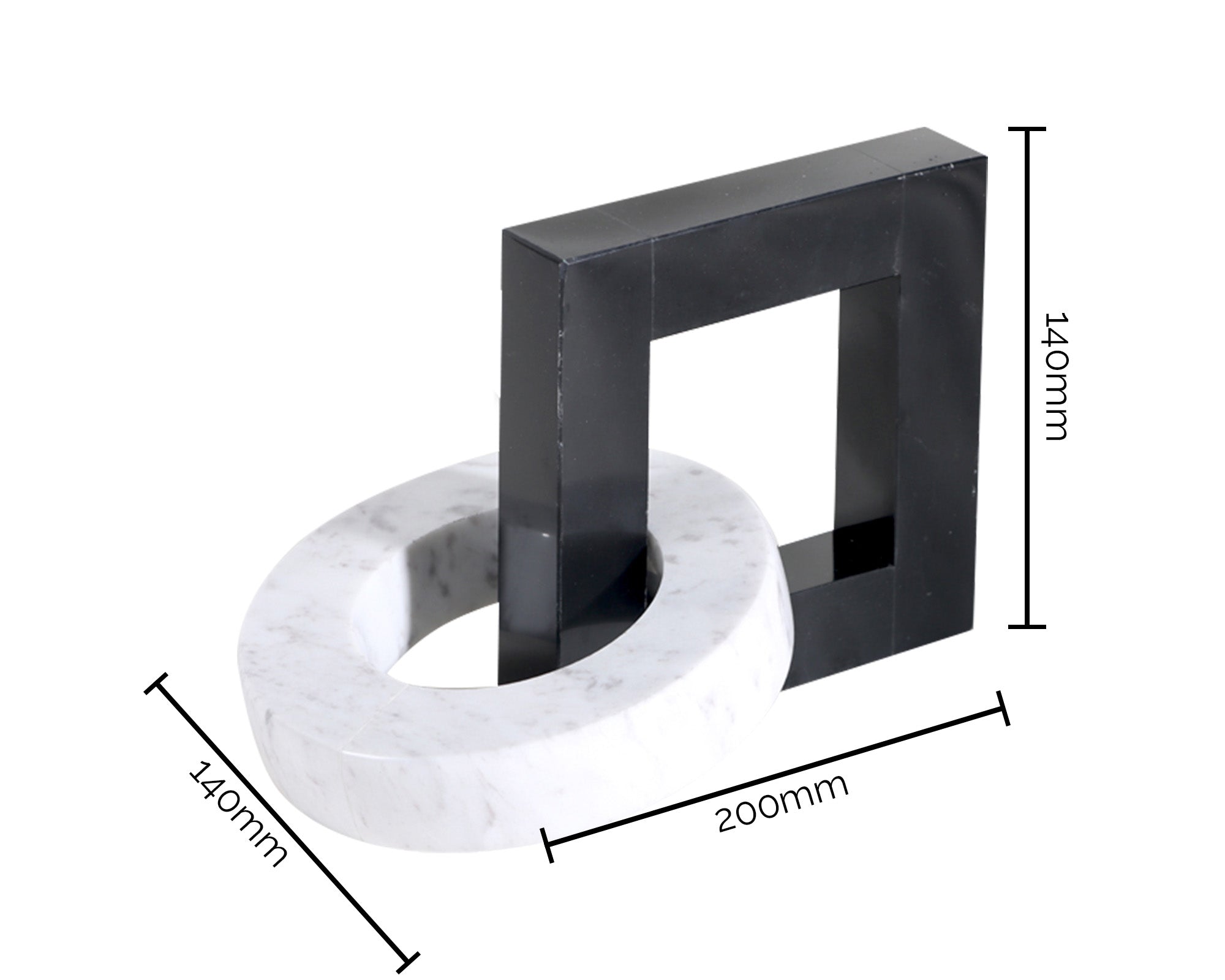 Link Sculpture  -  Black & White Marble