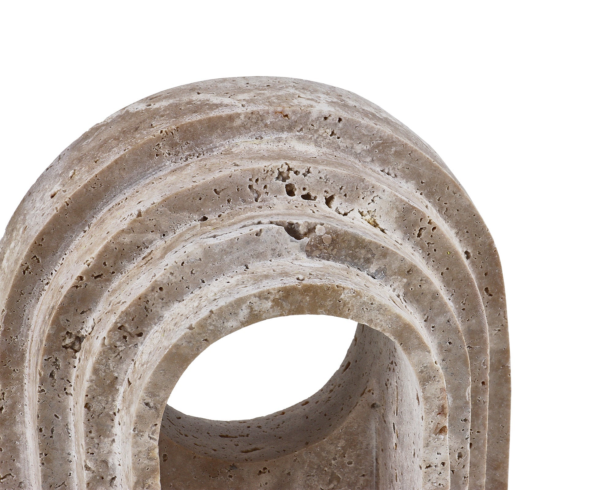 Toccino Large Sculpture  -  Beige Travertine