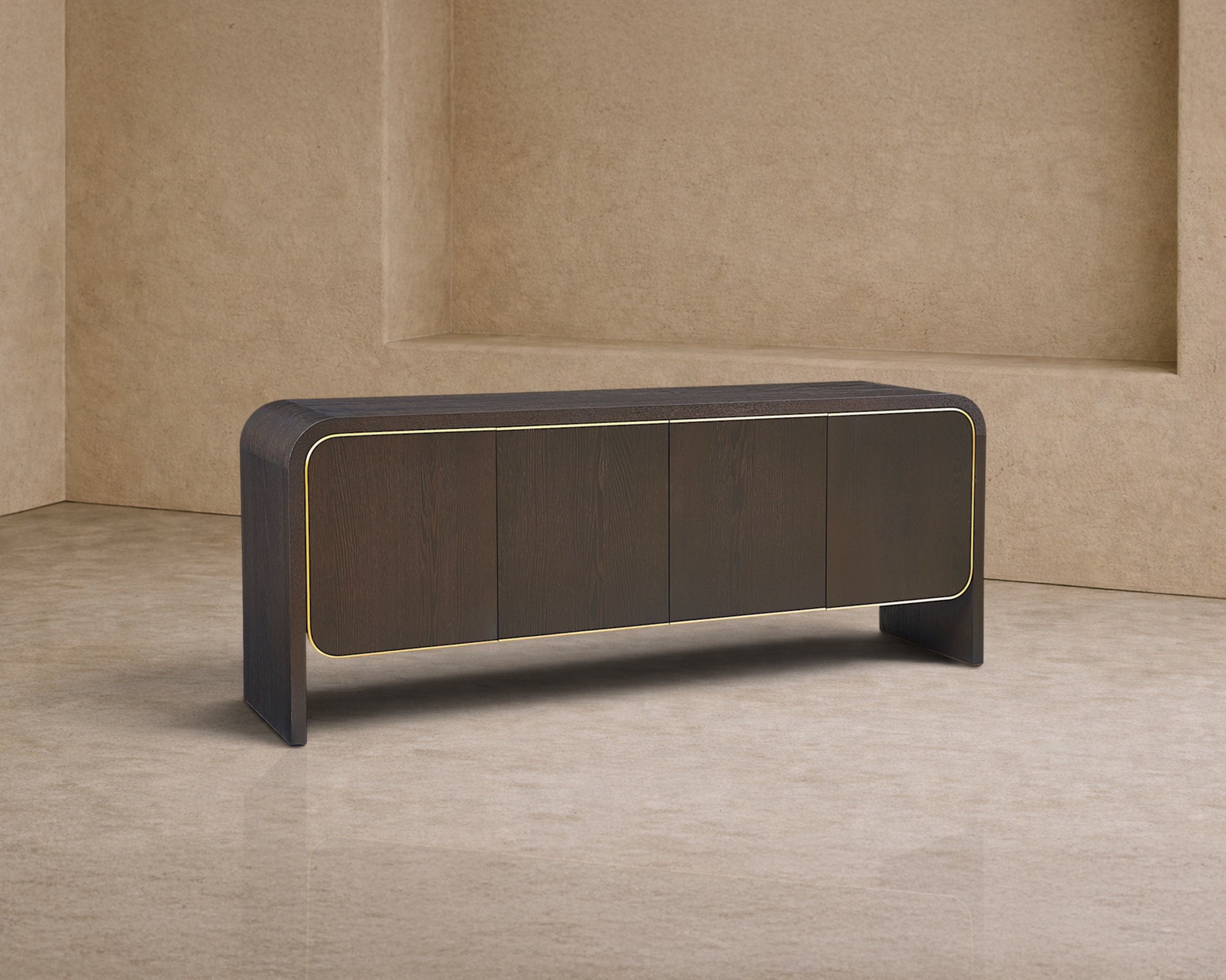 Walter Sideboard - Dark Grey Oak & Brass