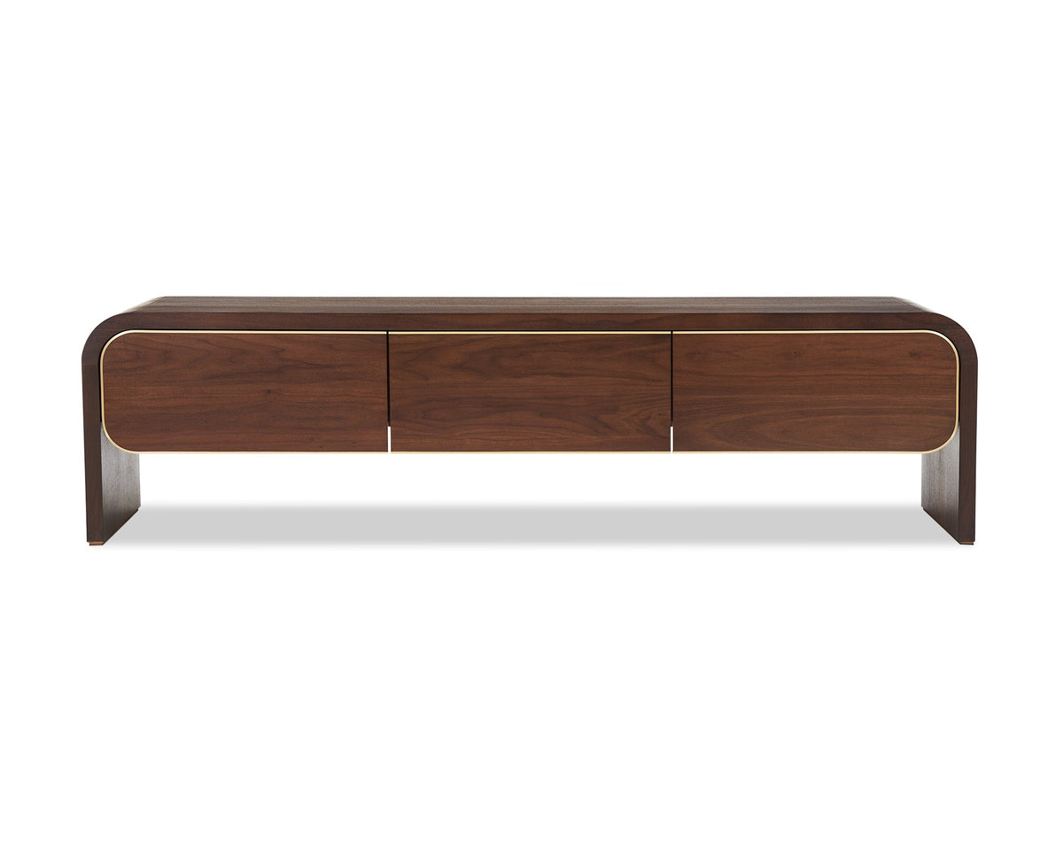 Walter Media Sideboard  -  Natural Walnut & Brass