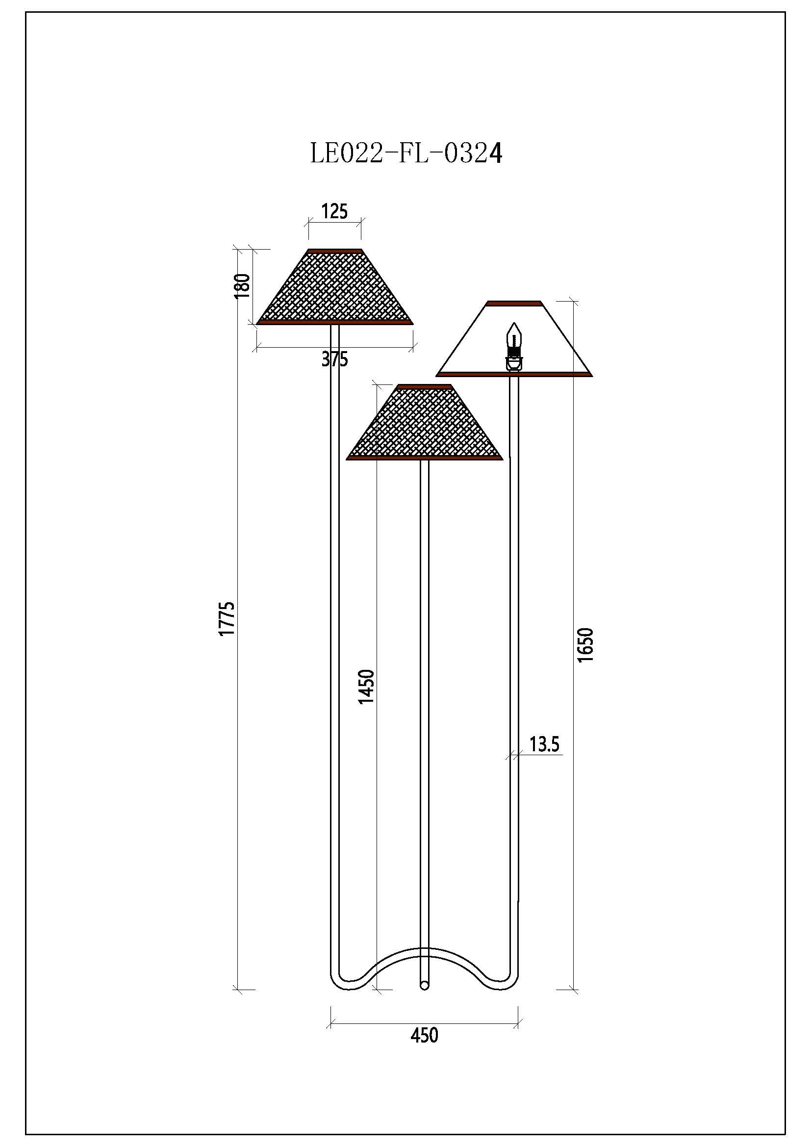 Langless Floor Lamp - Matt Black Metal