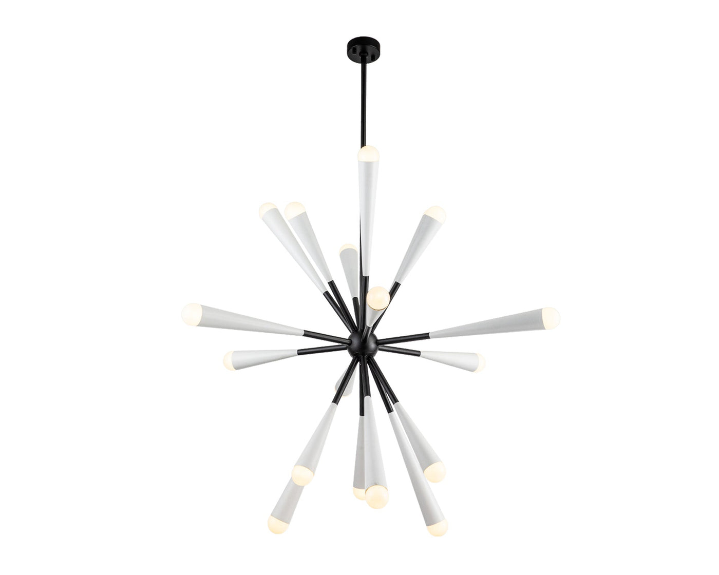 Pheonix Pendant Lamp - Matt White Steel, White Glass