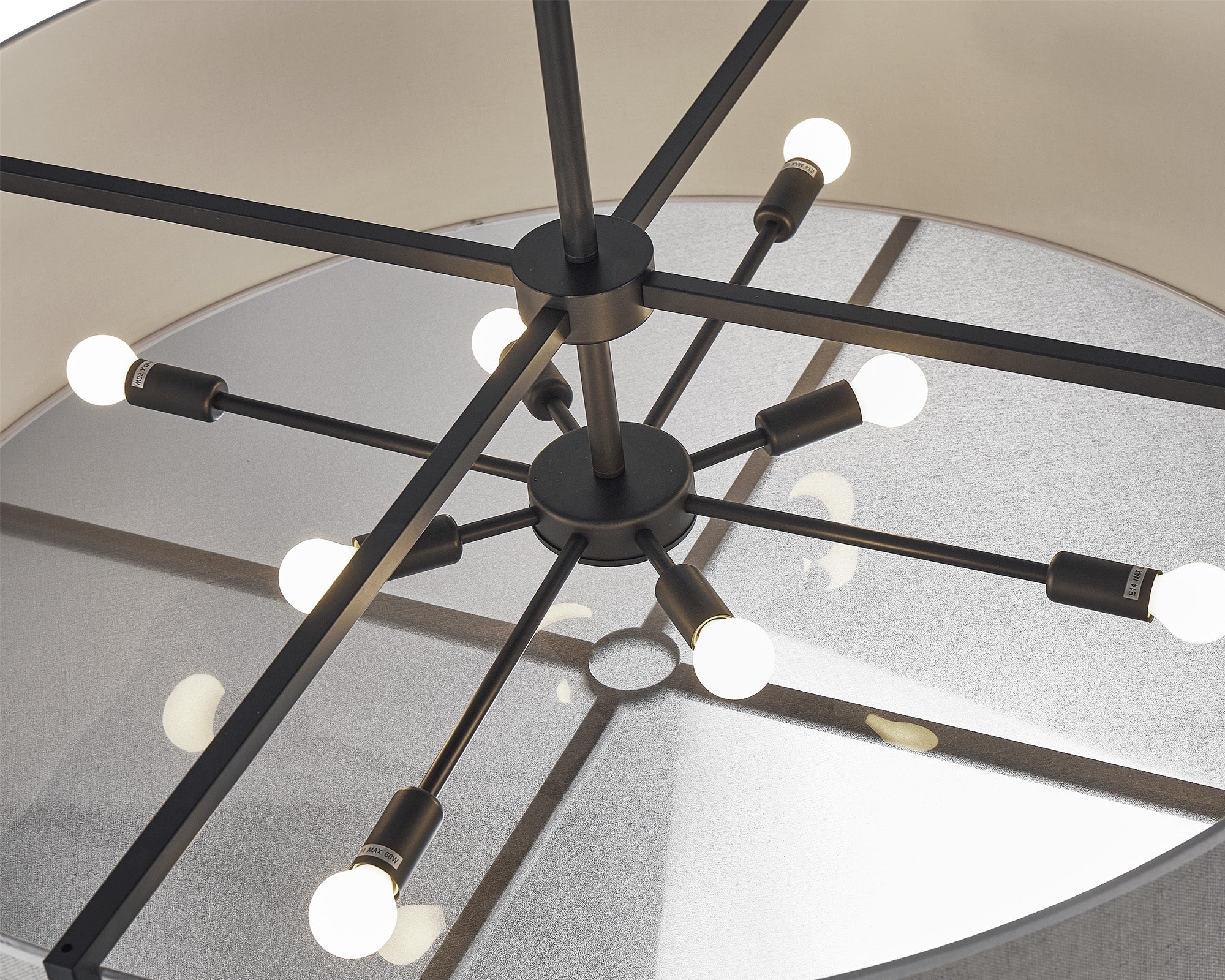 Sanderson Pendant Lamp Large - Linen & Matt Black