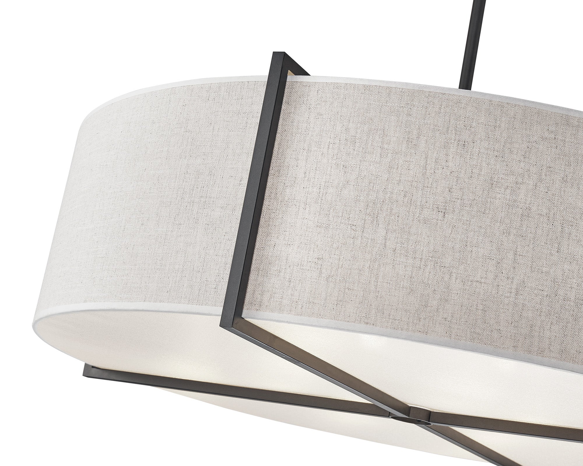Sanderson Pendant Lamp Large - Linen & Matt Black