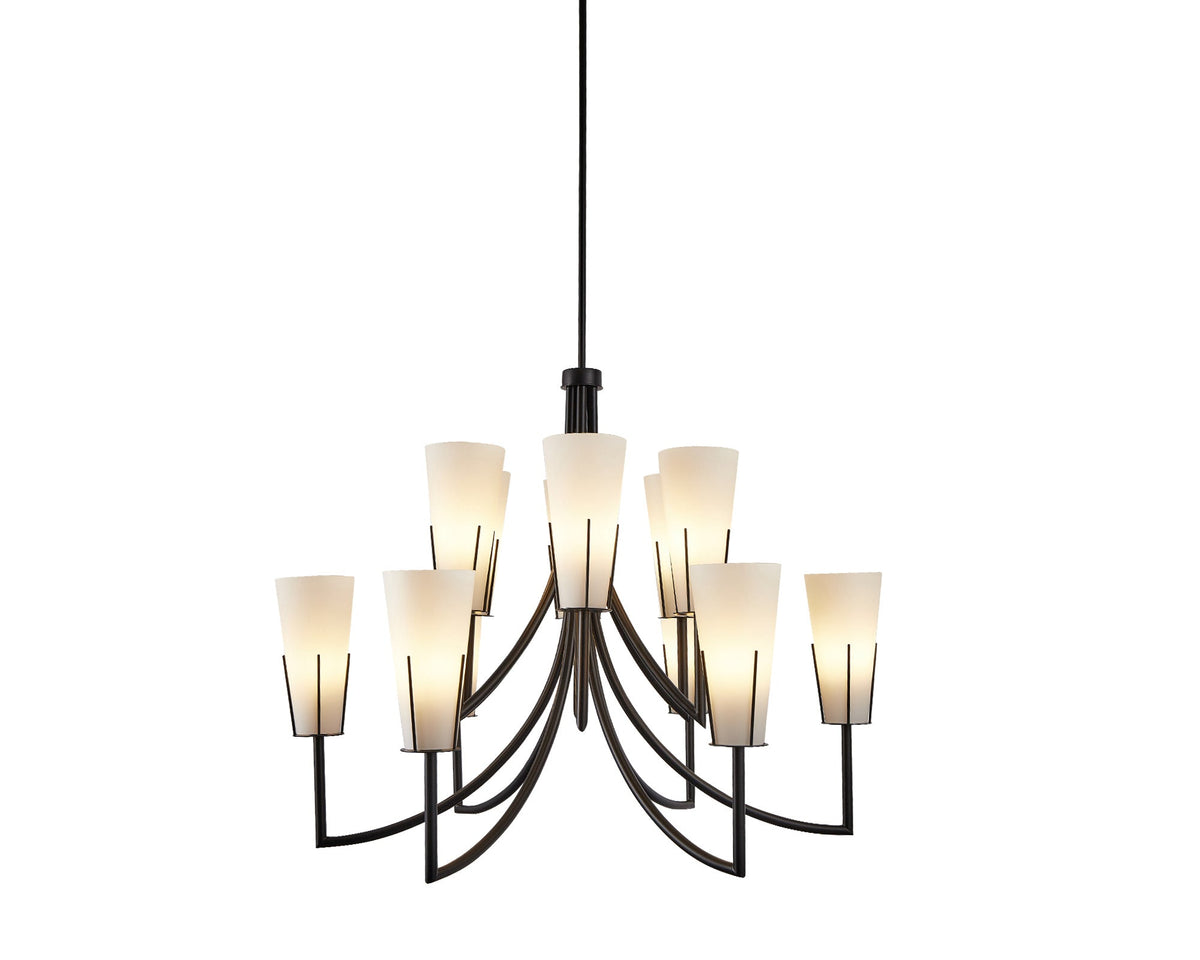 Magestic Chandelier  -  Black & White Glass