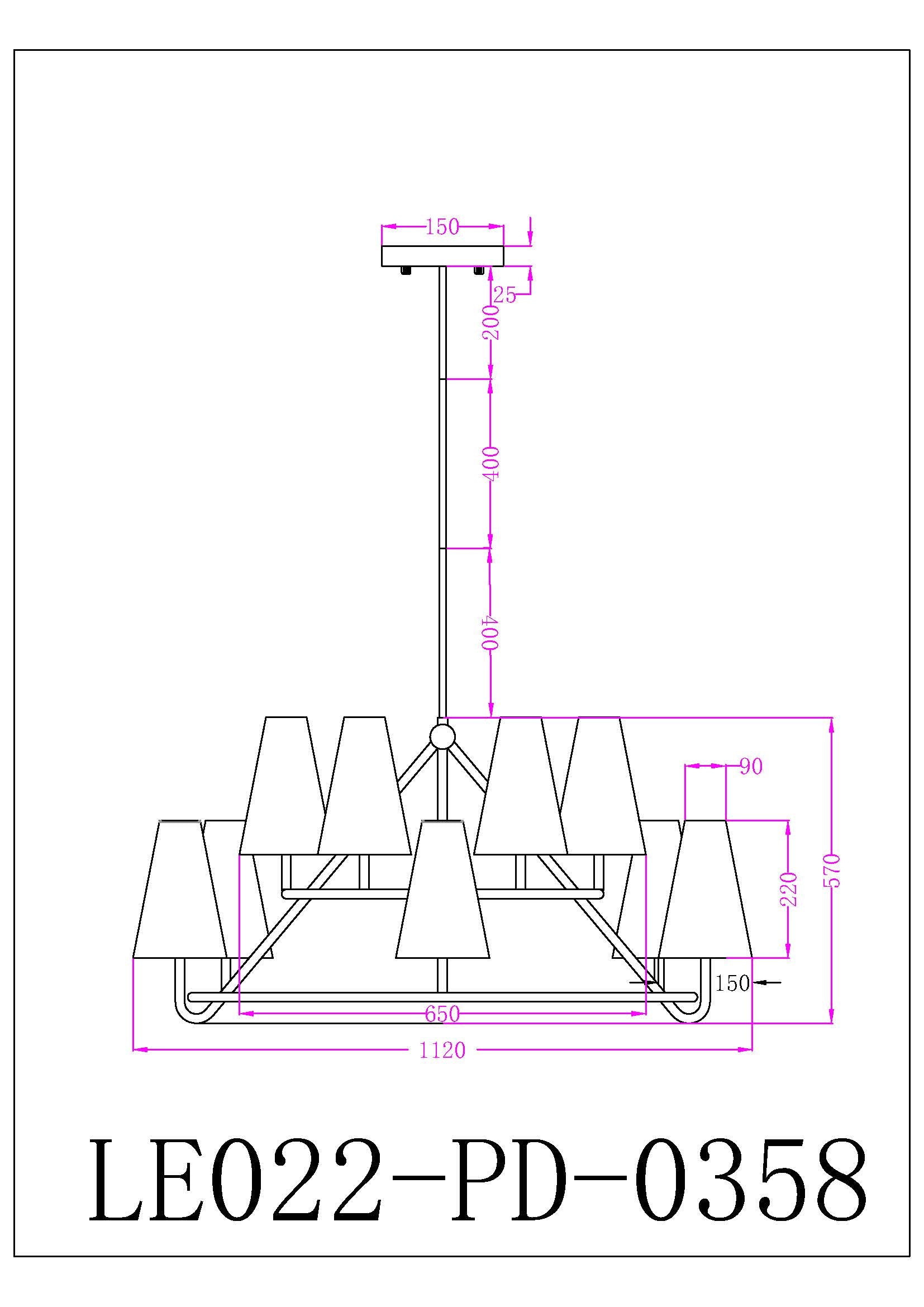 Gildan Chandelier - White & Black