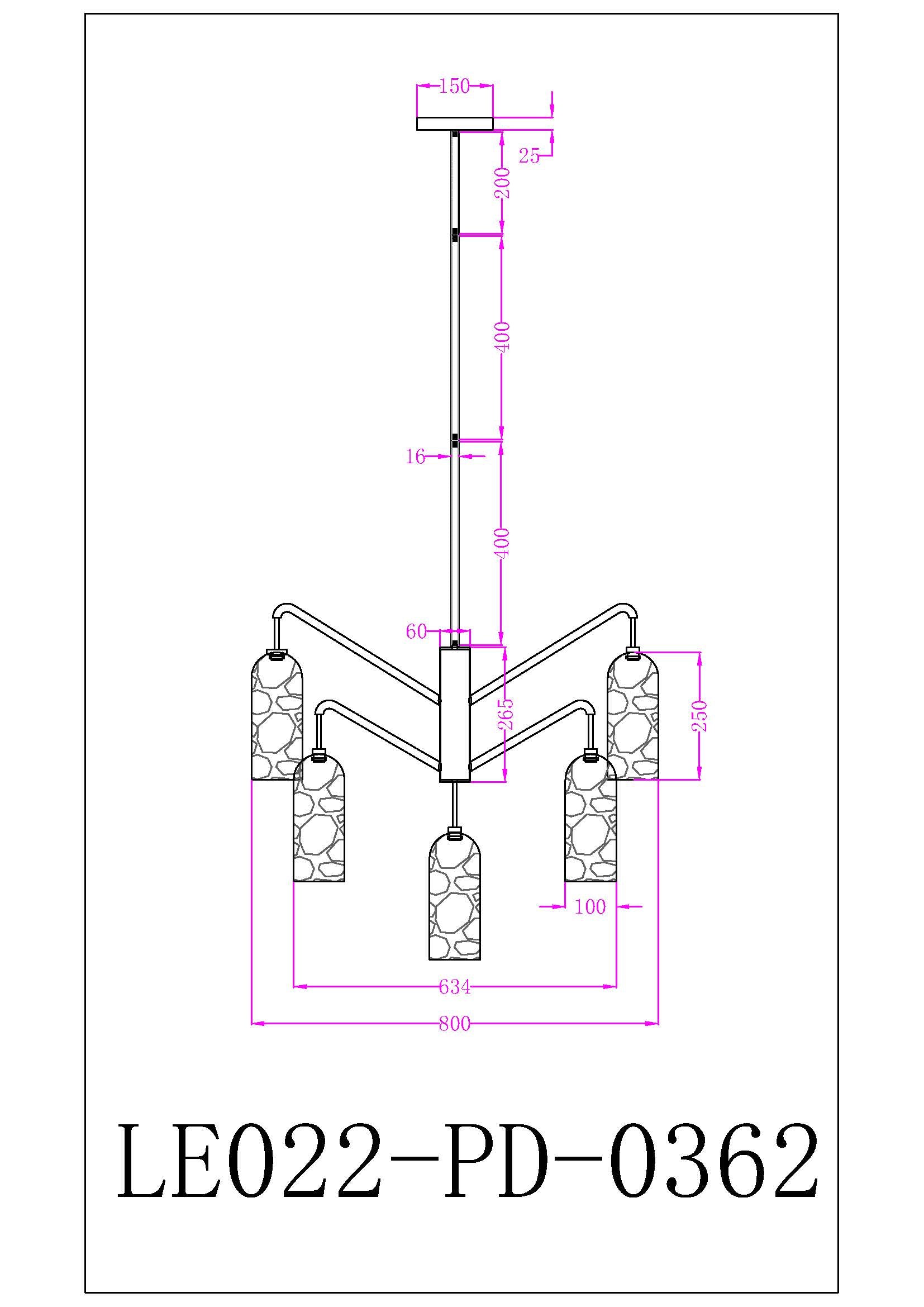 Amatti Chandelier -  Alabaster Effect, Black & Brass