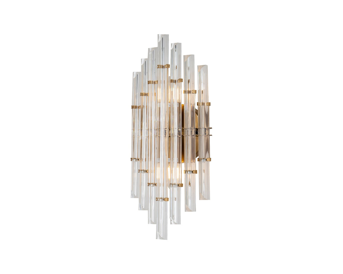 Drop Wall lamp - Brushed Brass and Clear Glass