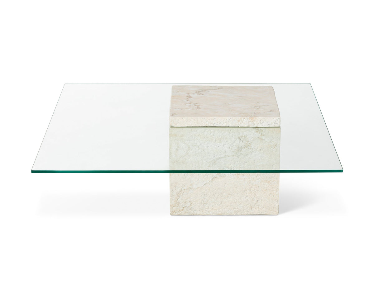 Rock Coffee Table  -  Beige Faux Marble