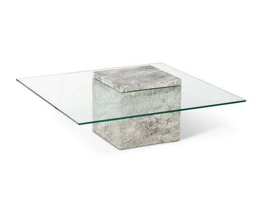 Rock Coffee Table  -  Grey Faux Marble