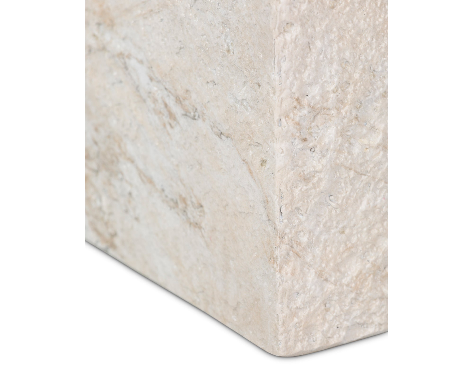 Rock Side Table  -  Beige Faux Marble