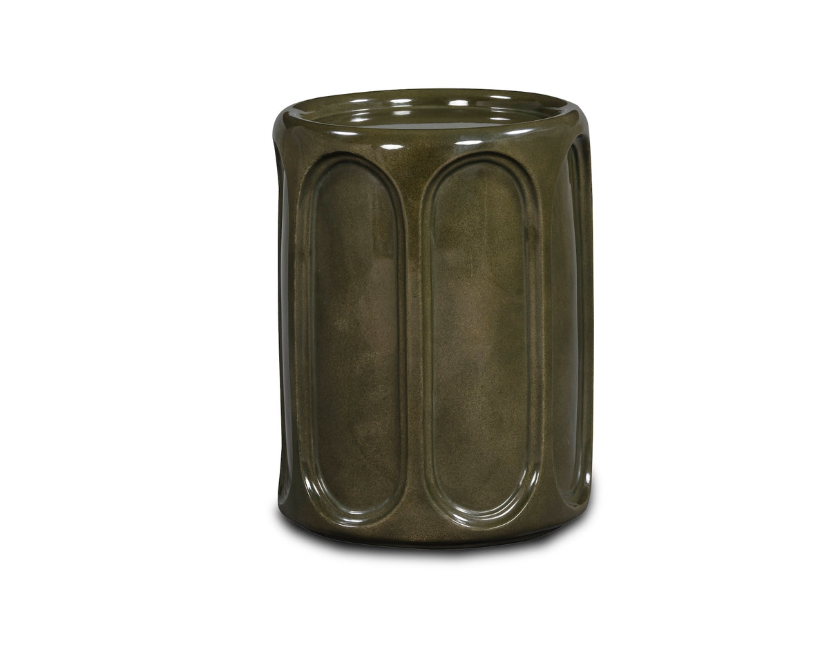 Oka Side Table  - Olive Glazed