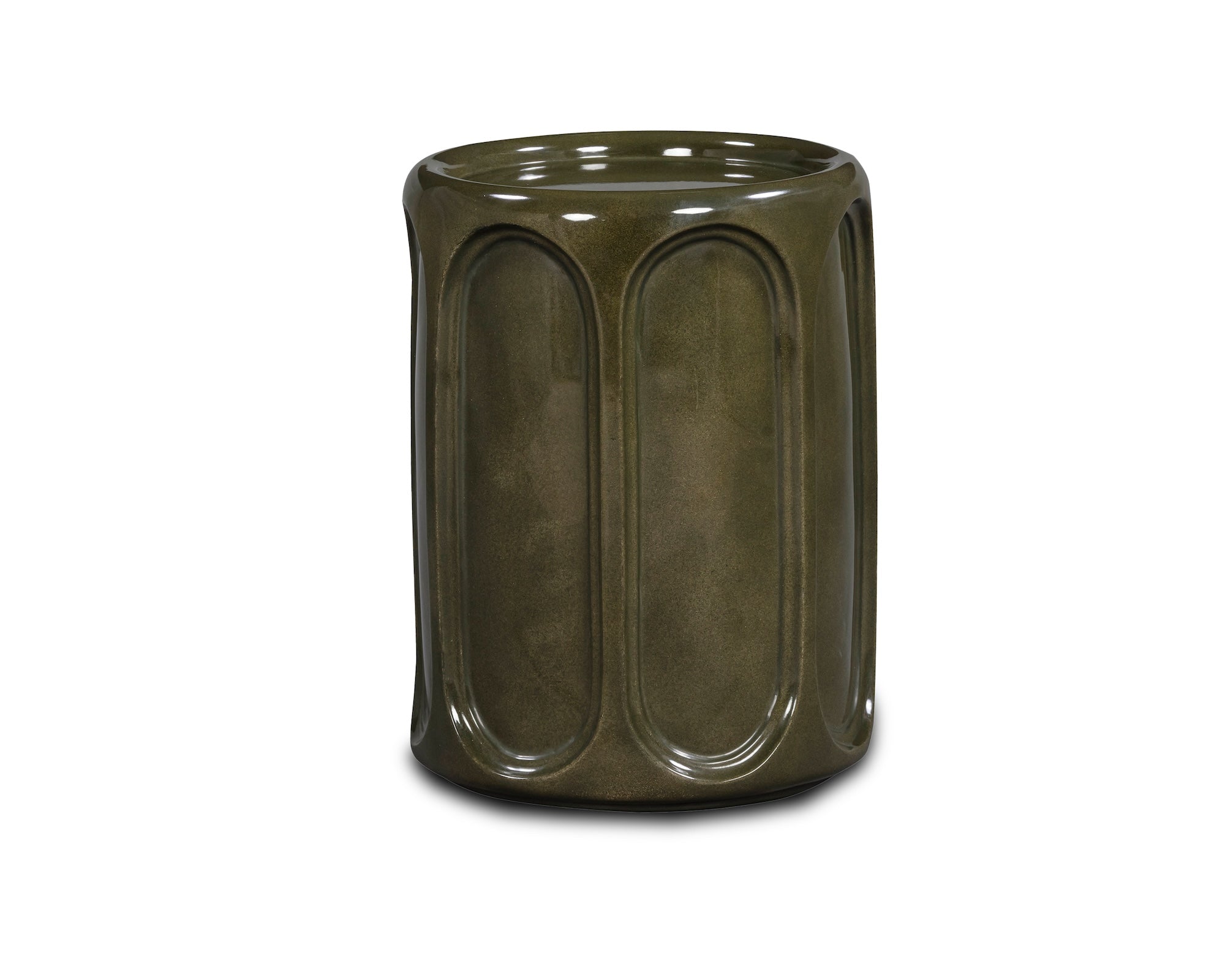 Oka Side Table  - Olive Glazed