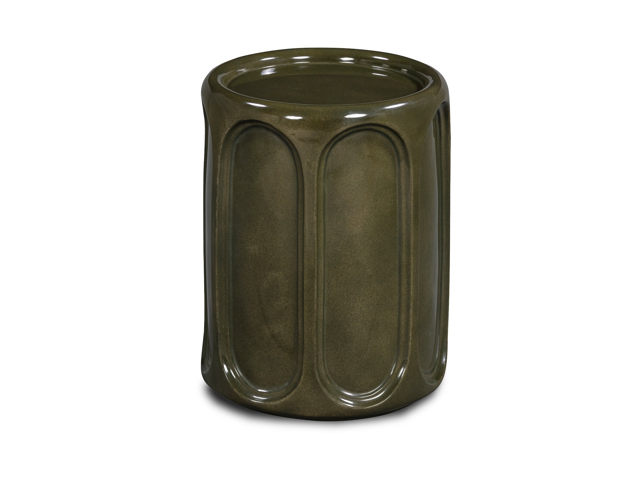 Oka Side Table  - Olive Glazed