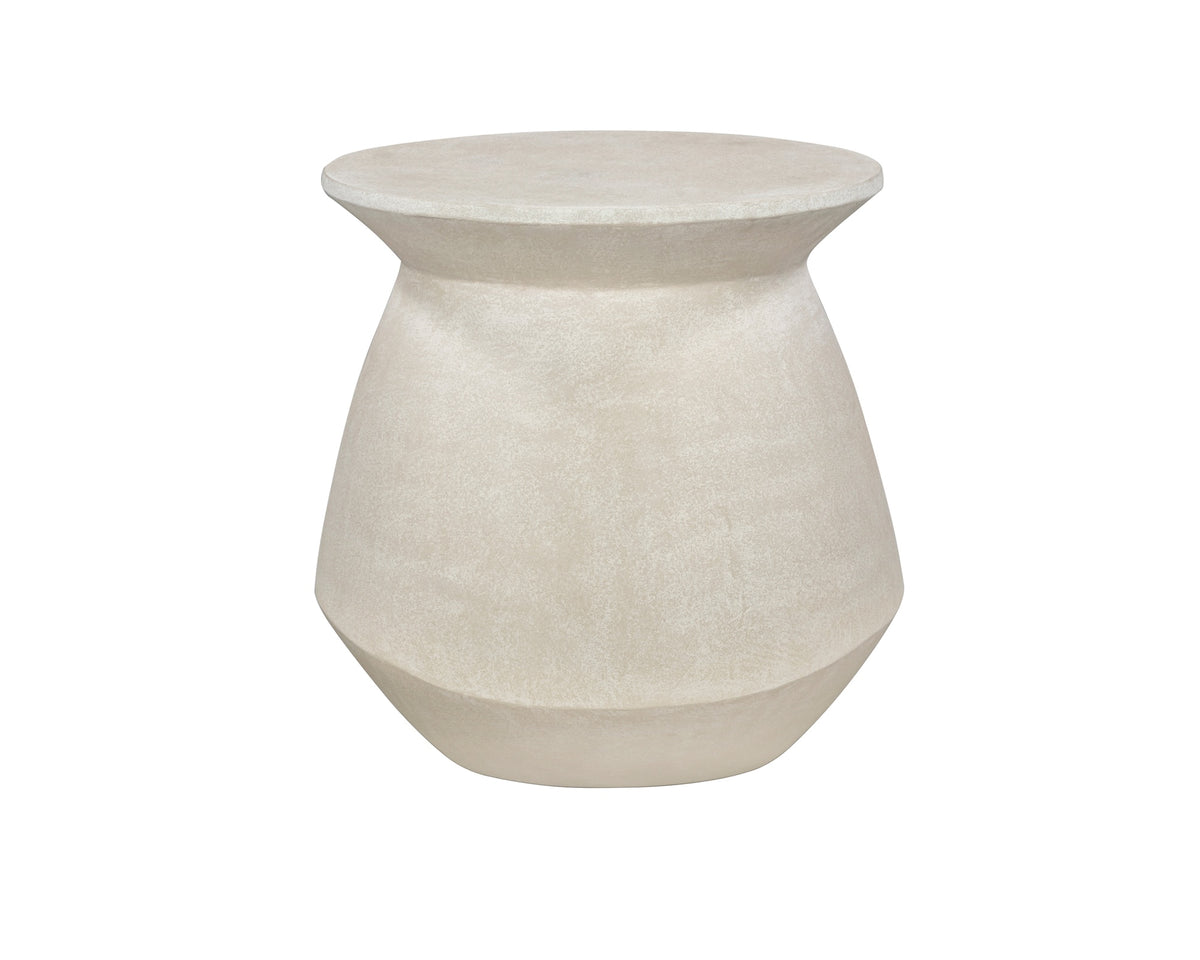 Poki Side Table  - Ivory Stucco