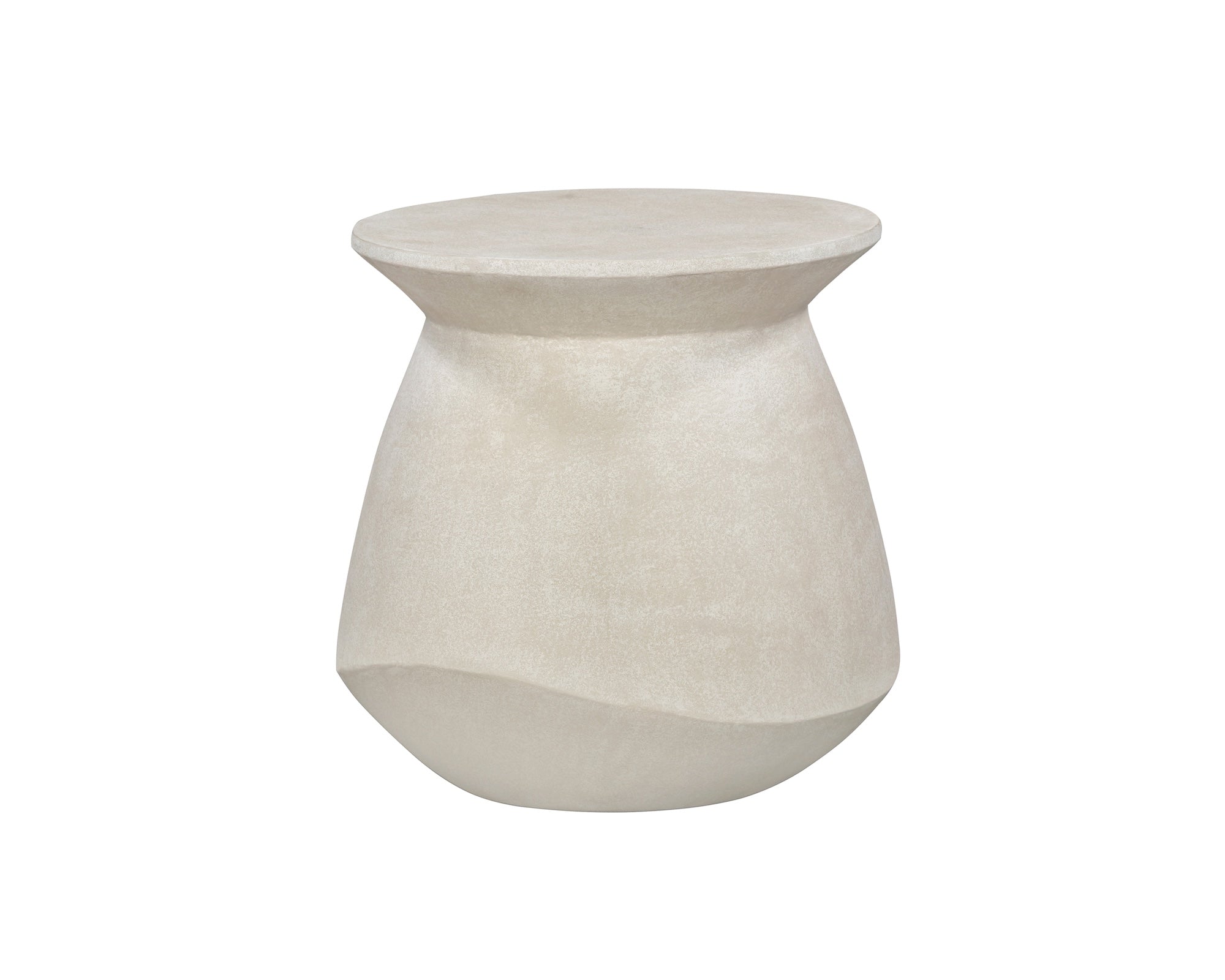 Poki Side Table  - Ivory Stucco