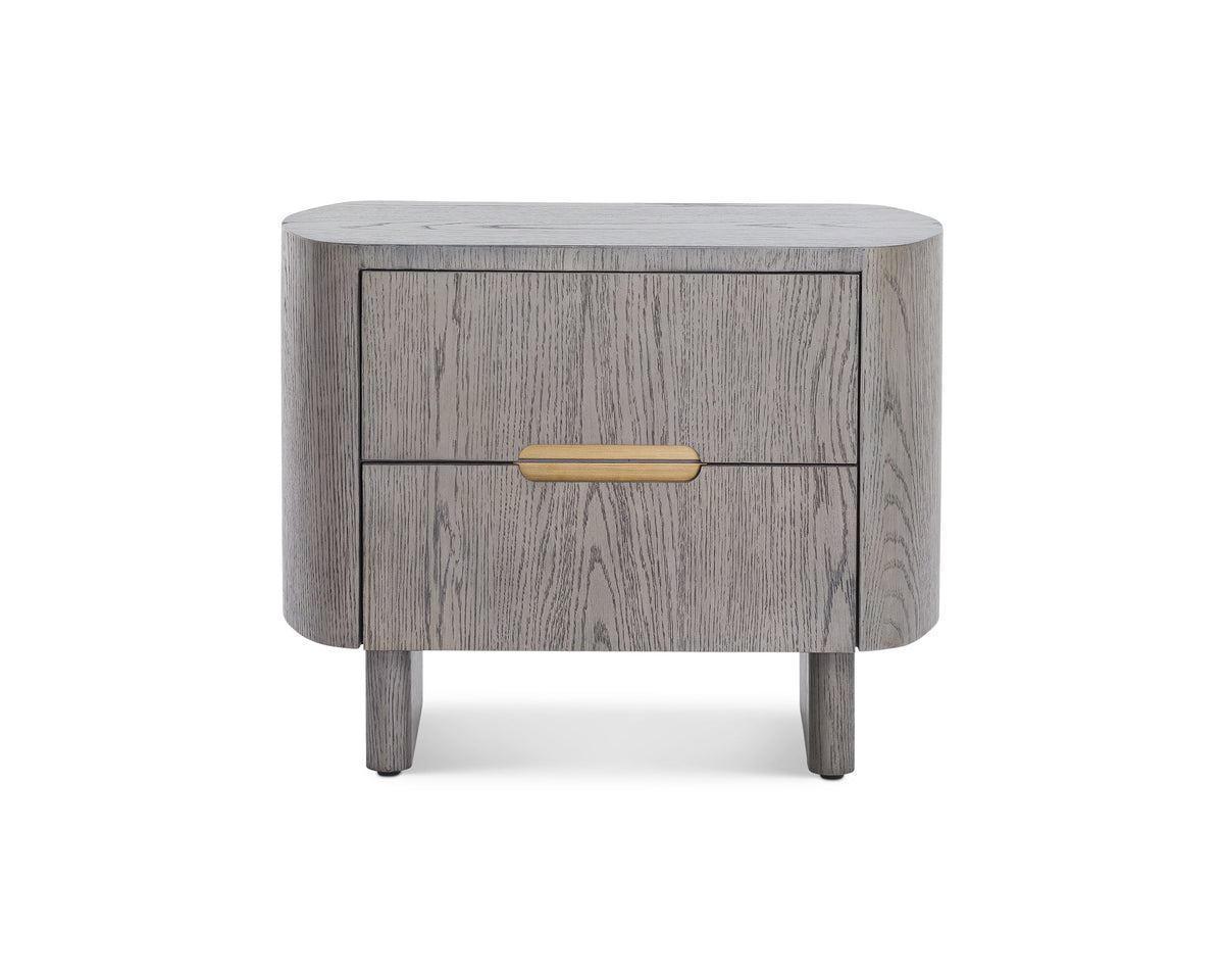 Lettos Bedside Table - Silver Black