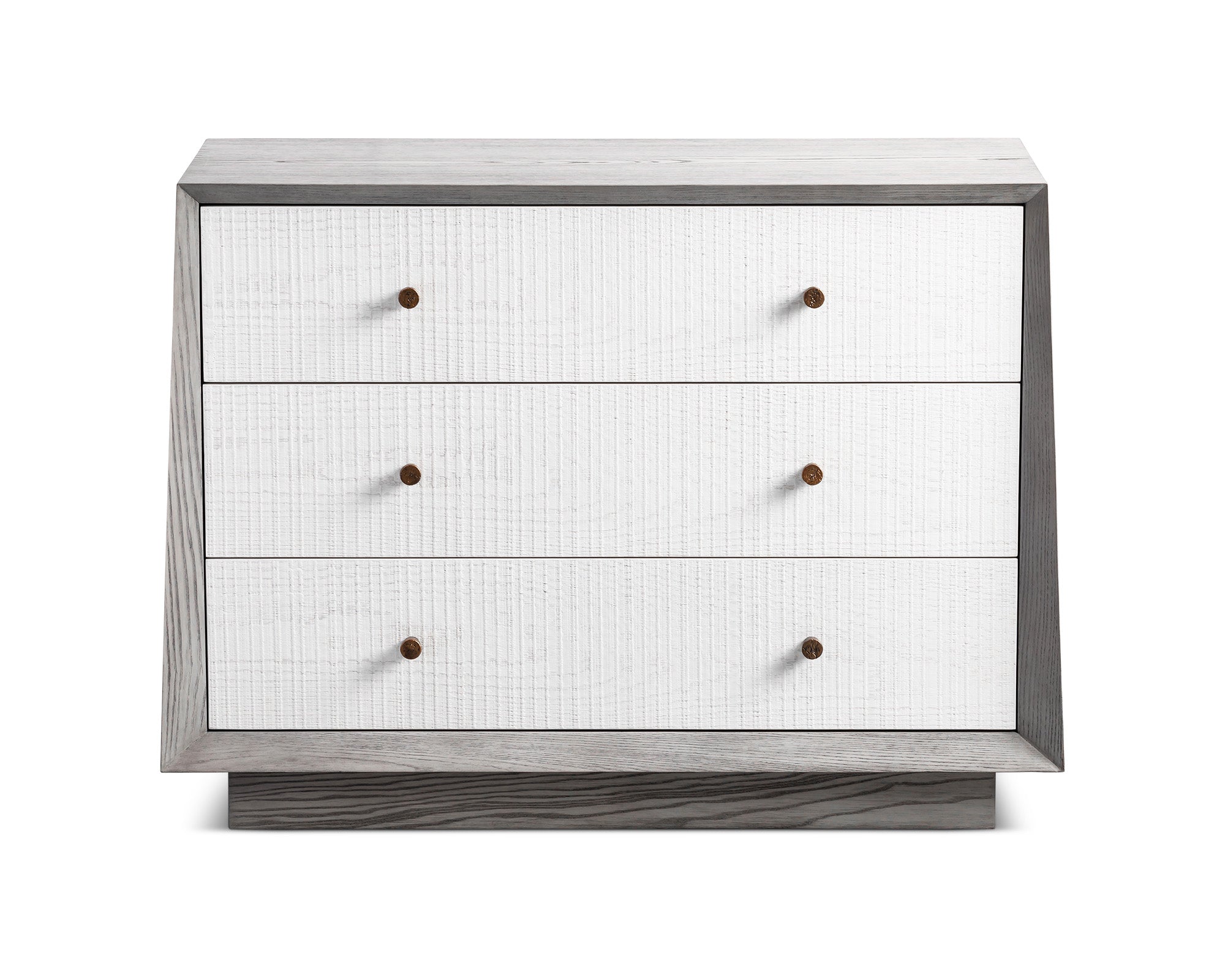 Otilia Chest Of Drawer  -  Silver Grey & White Saw Cut Finish