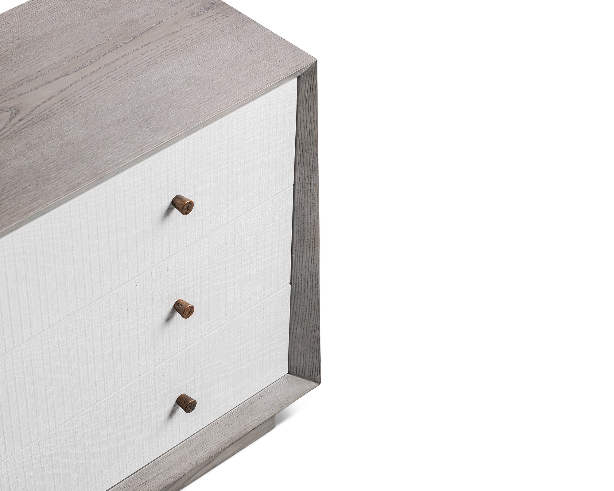 Otilia Chest Of Drawer  -  Silver Grey & White Saw Cut Finish