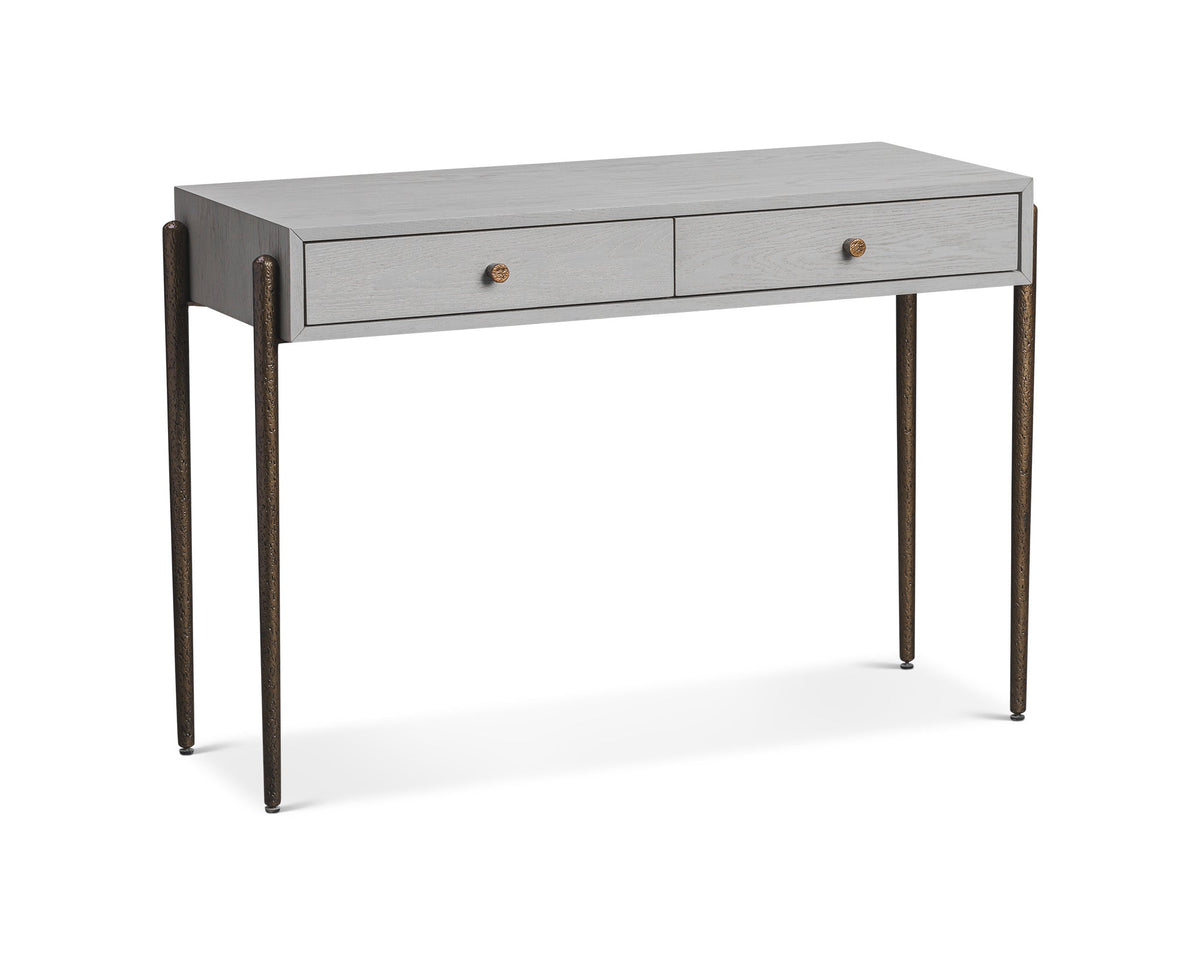 Nella Console Table  -  London Fog & Hammered Dark Bronze