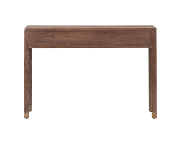 Alcudia Dressing Table - Dark Brown Oak/Antique Brass