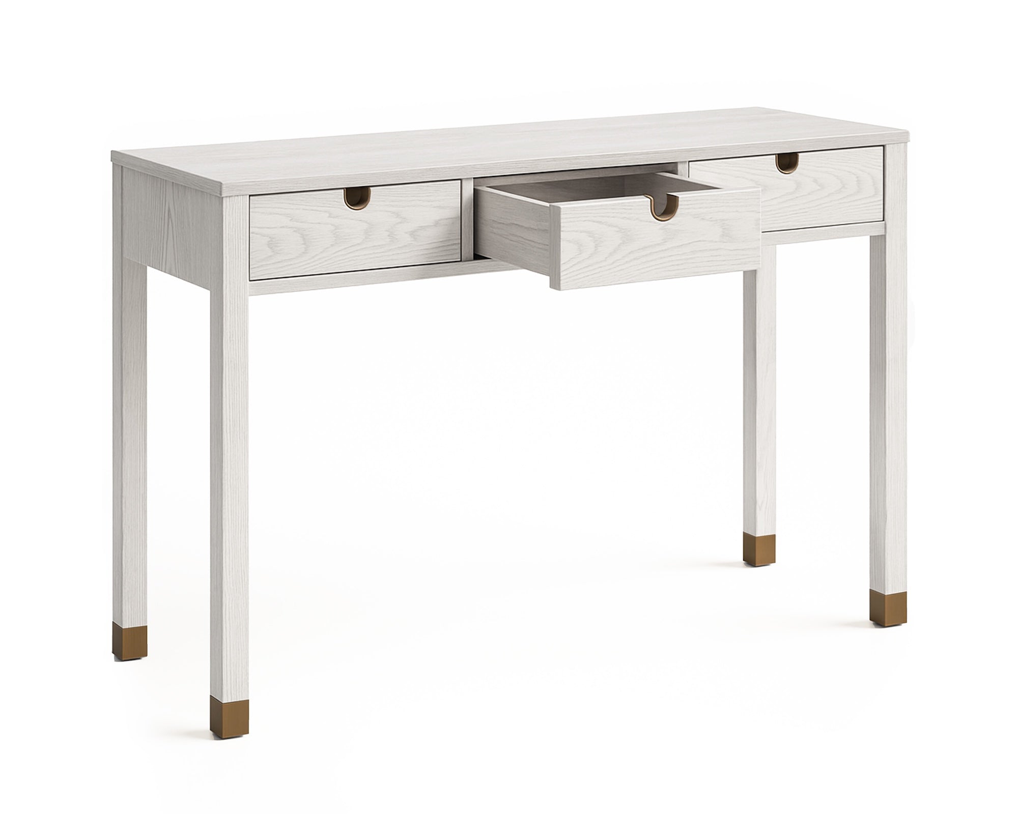 Alcudia Dressing Table - Ivory Brushed/Antique Brass