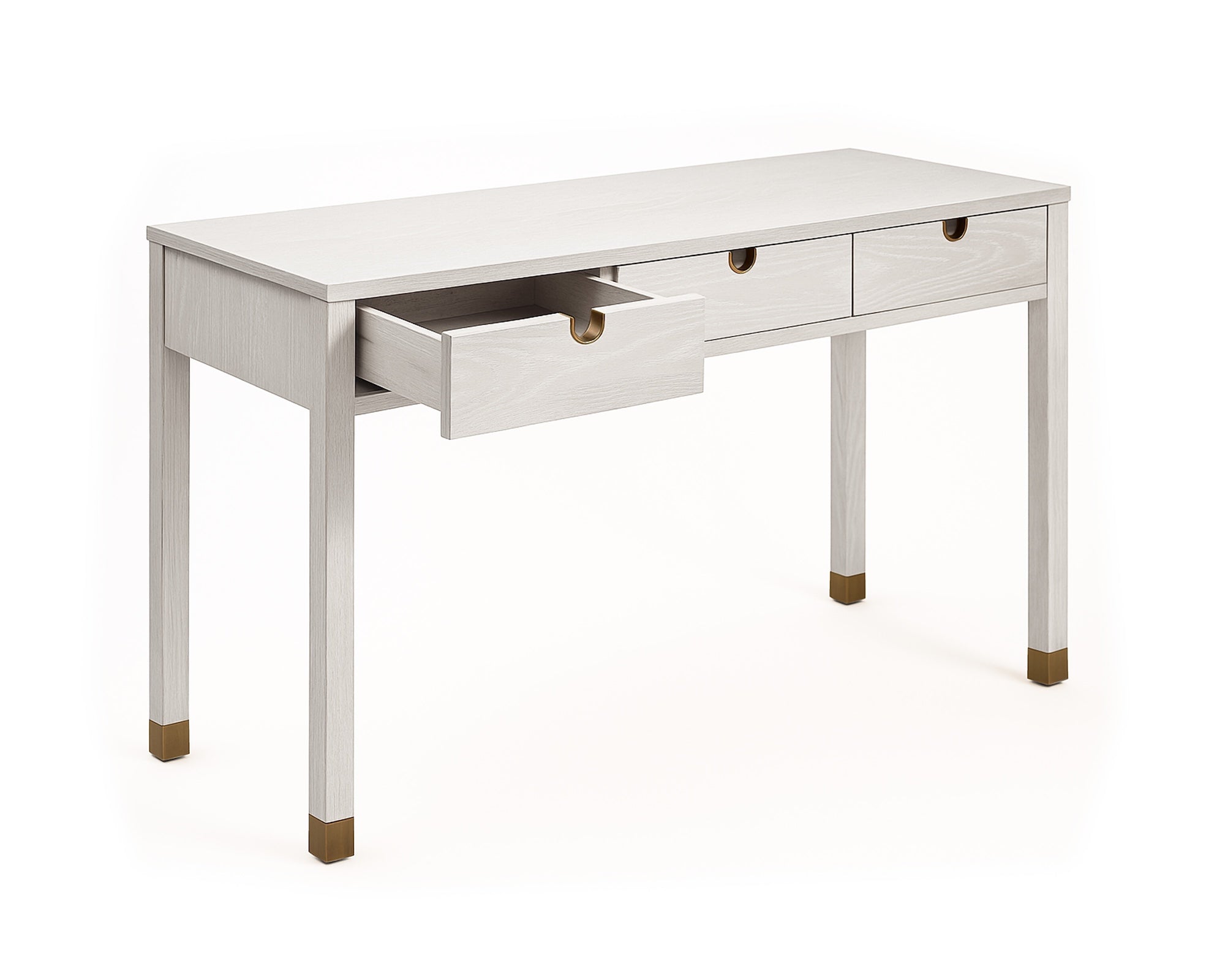 Alcudia Dressing Table - Ivory Brushed/Antique Brass