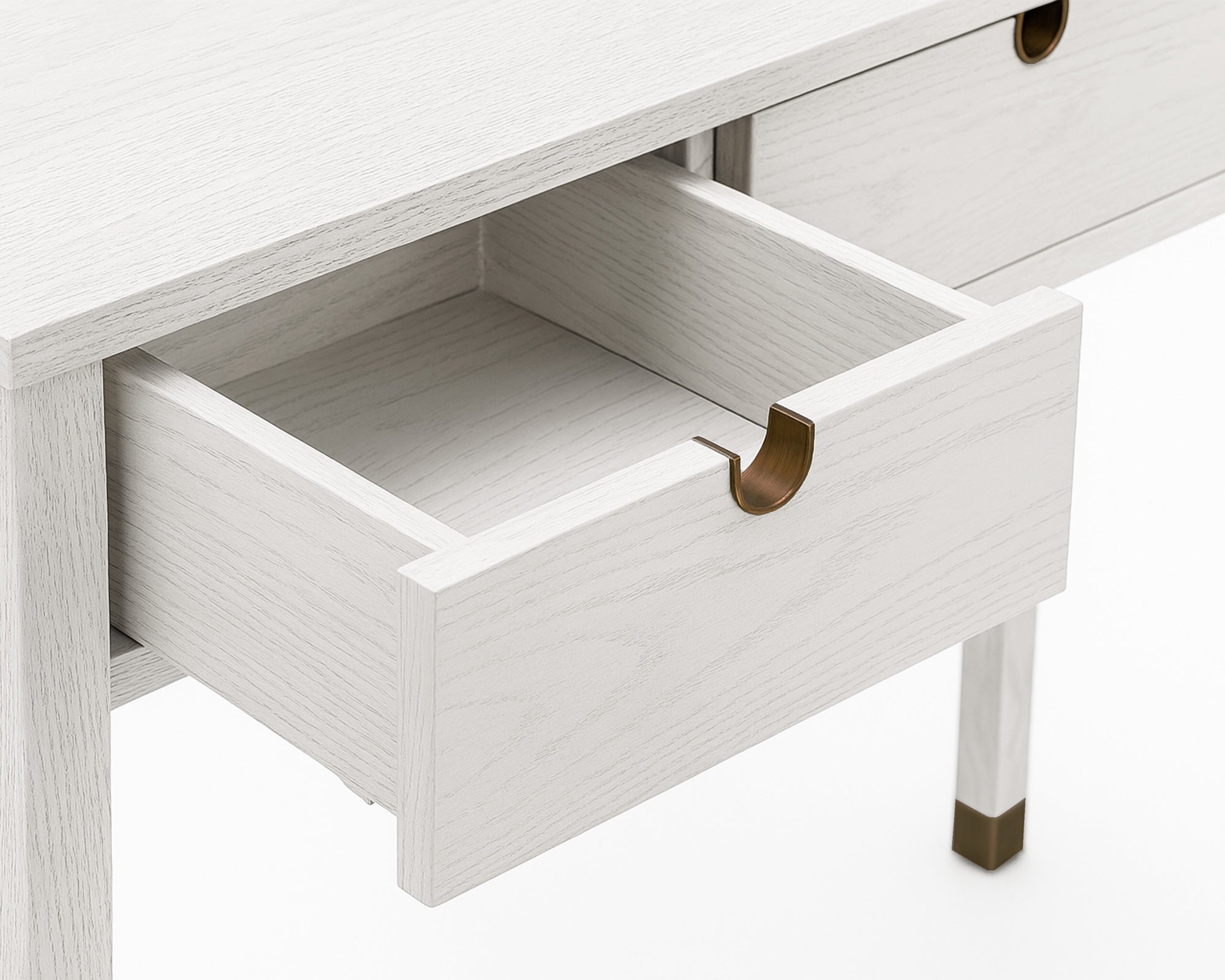 Alcudia Dressing Table - Ivory Brushed/Antique Brass