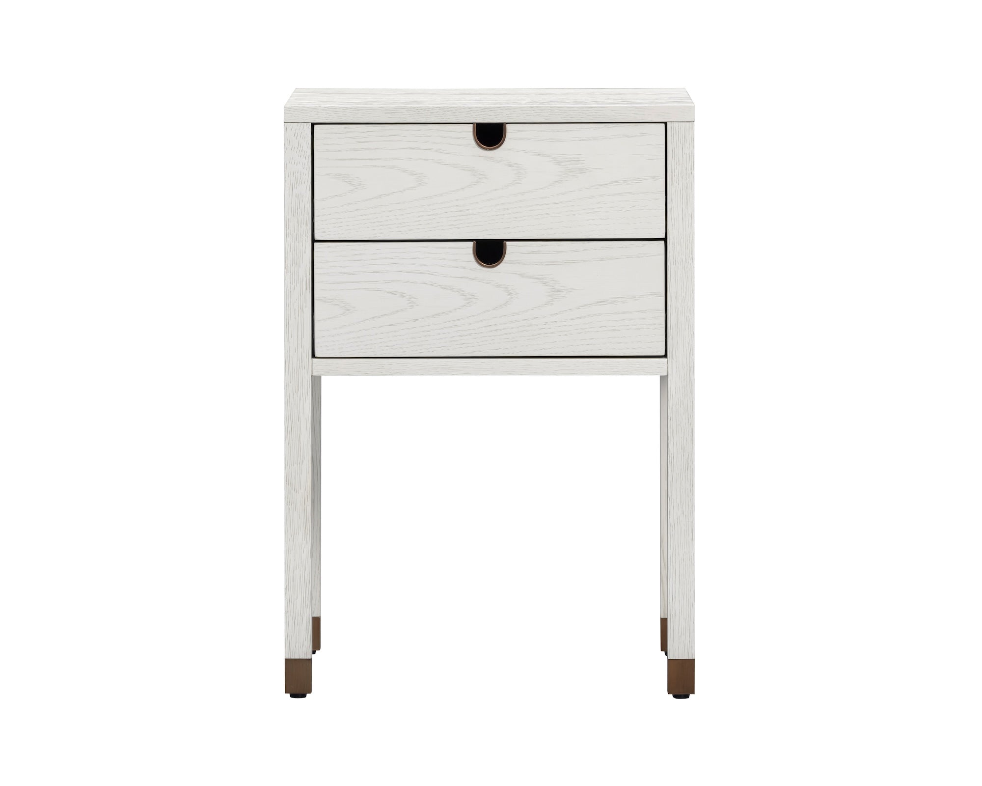 Alcudia Bedside Table - Ivory Brushed/Antique Brass