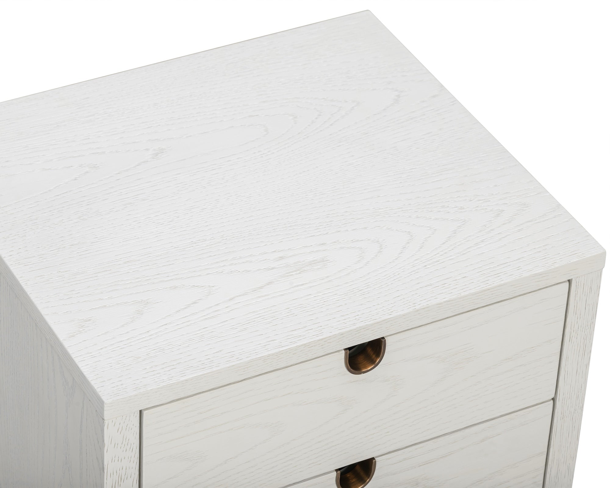 Alcudia Bedside Table - Ivory Brushed/Antique Brass