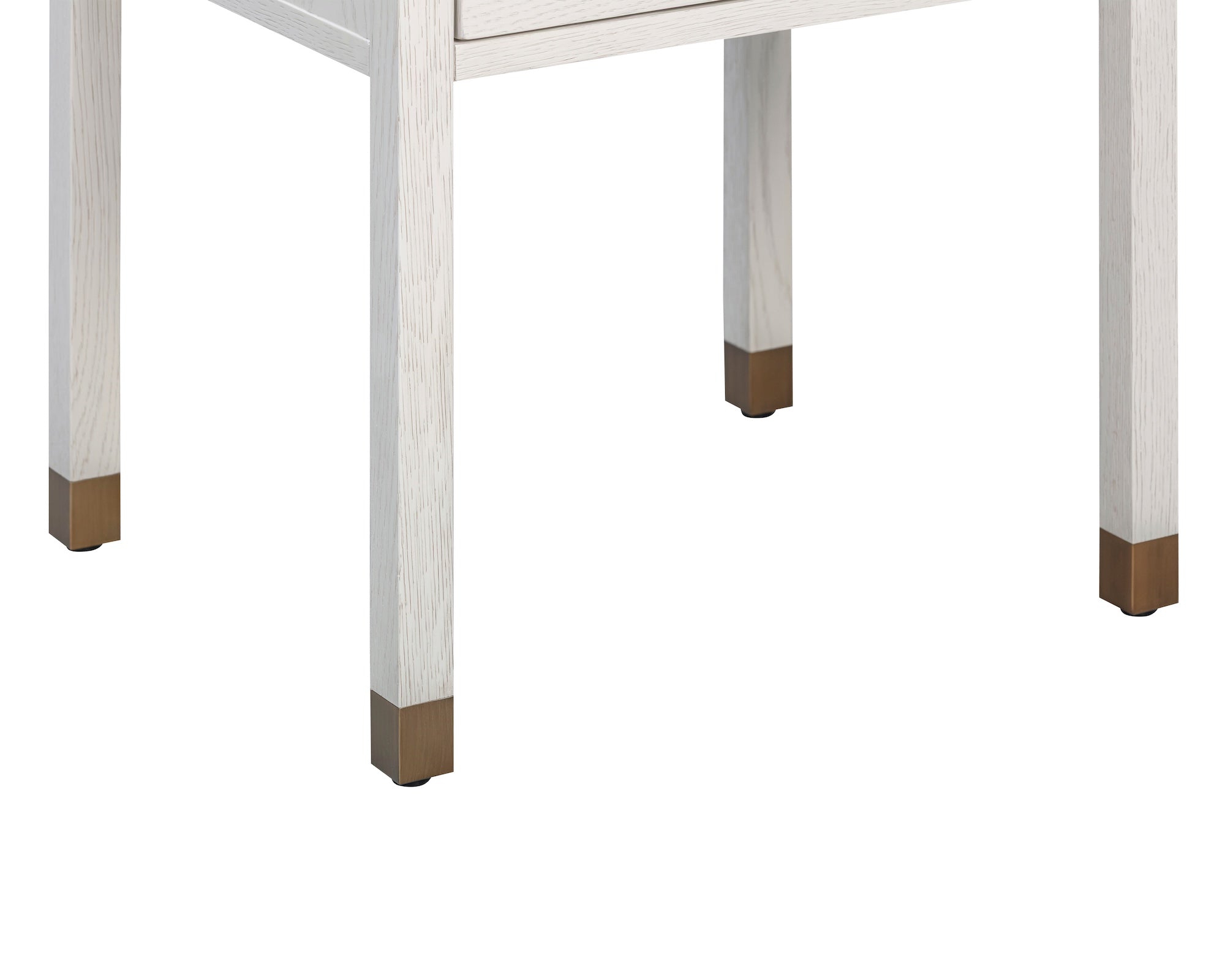 Alcudia Bedside Table - Ivory Brushed/Antique Brass