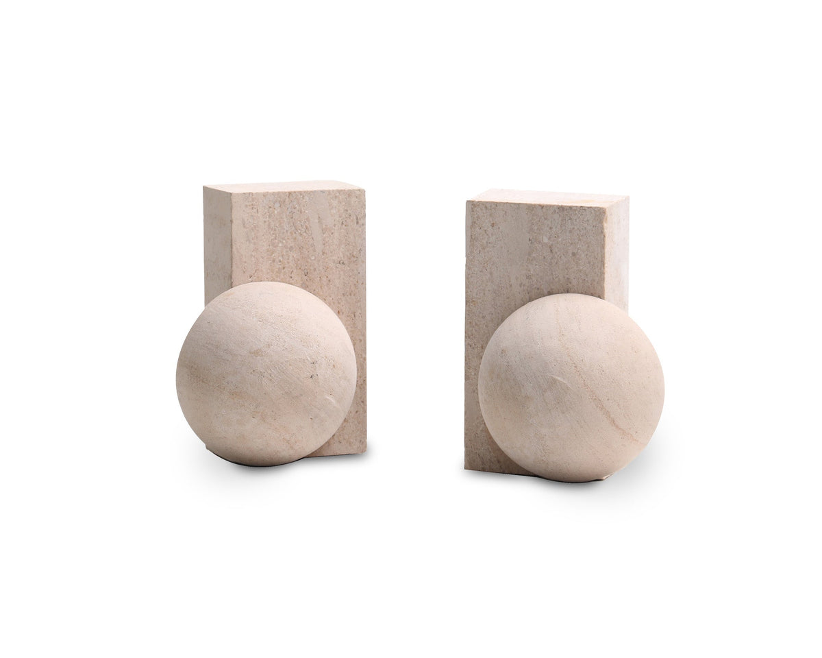 Rocco Bookend  -  Beige Marble