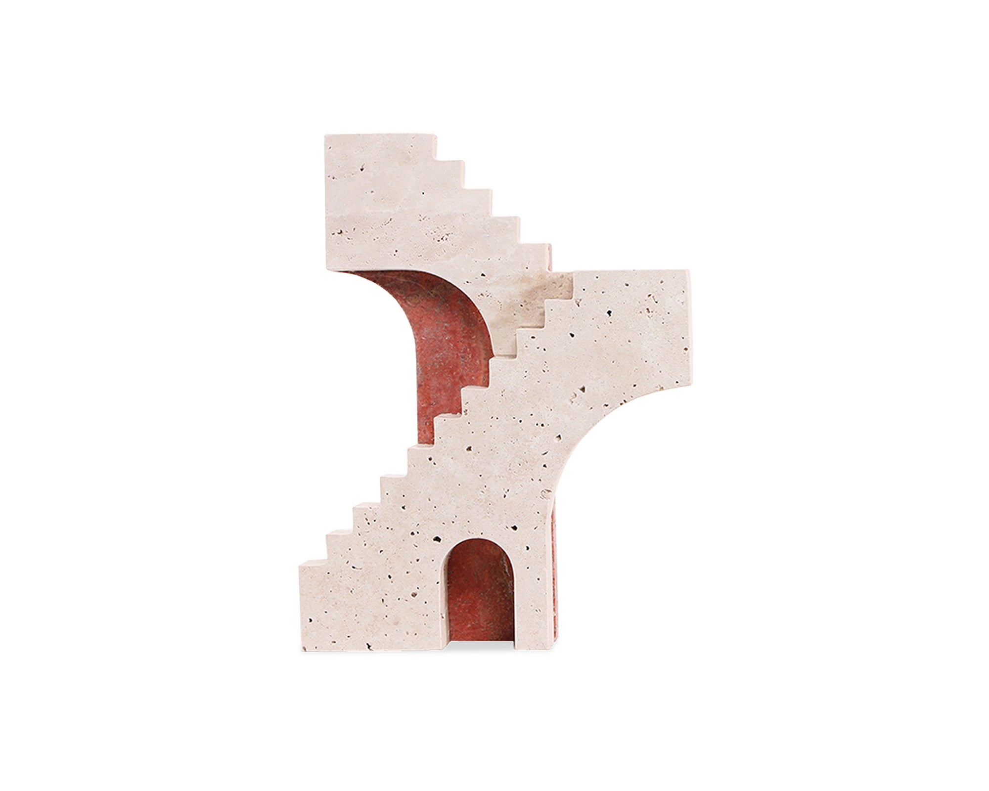 Arched Legacy Sculpture  -  Beige & Red