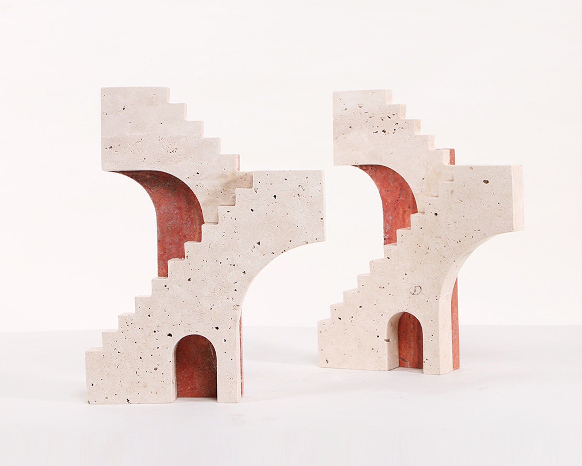Arched Legacy Sculpture  -  Beige & Red