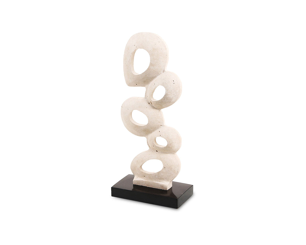 Stone Flow Sculpture  -  Beige & Black