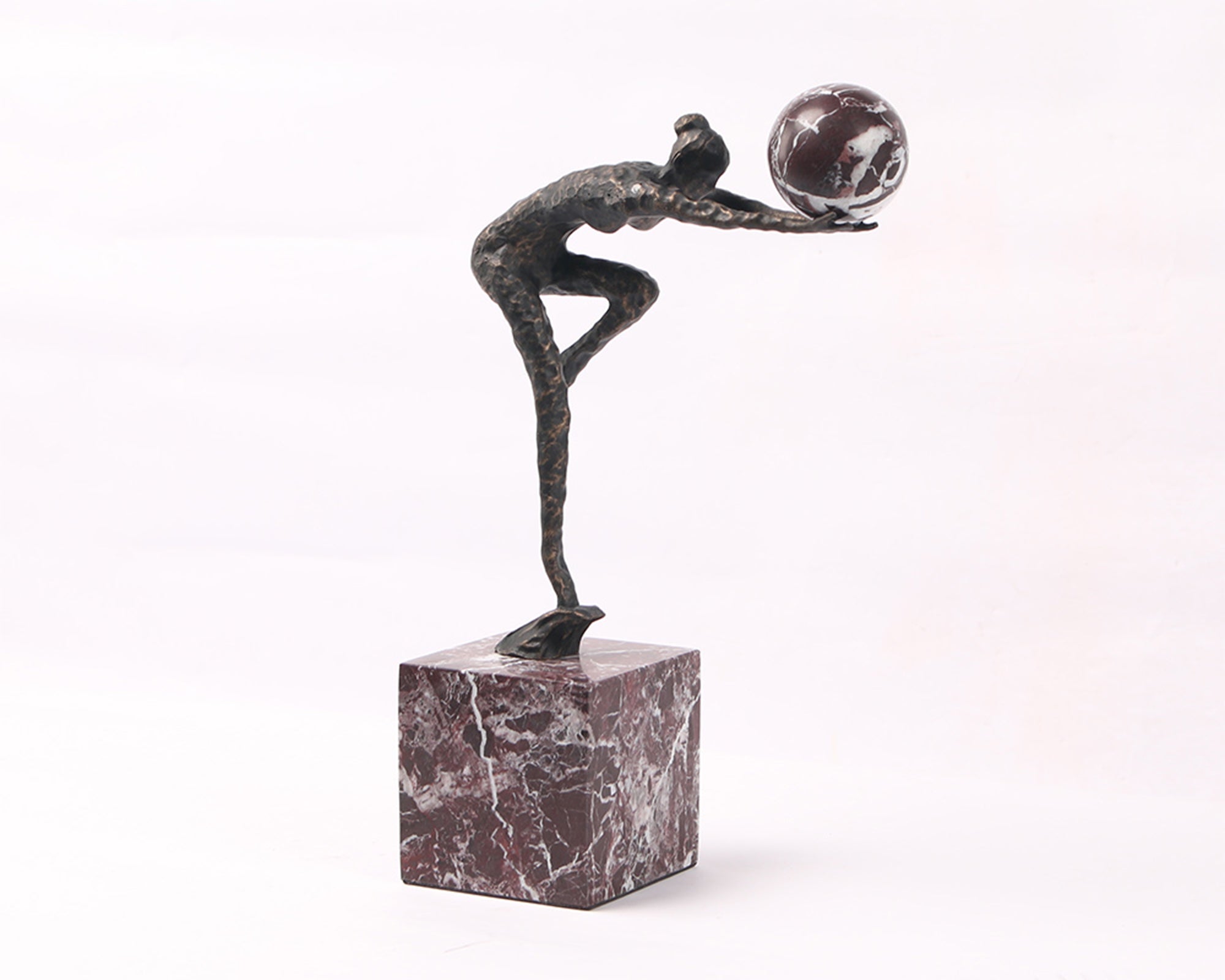 Selene Sculpture - Dark Bronze/Marble