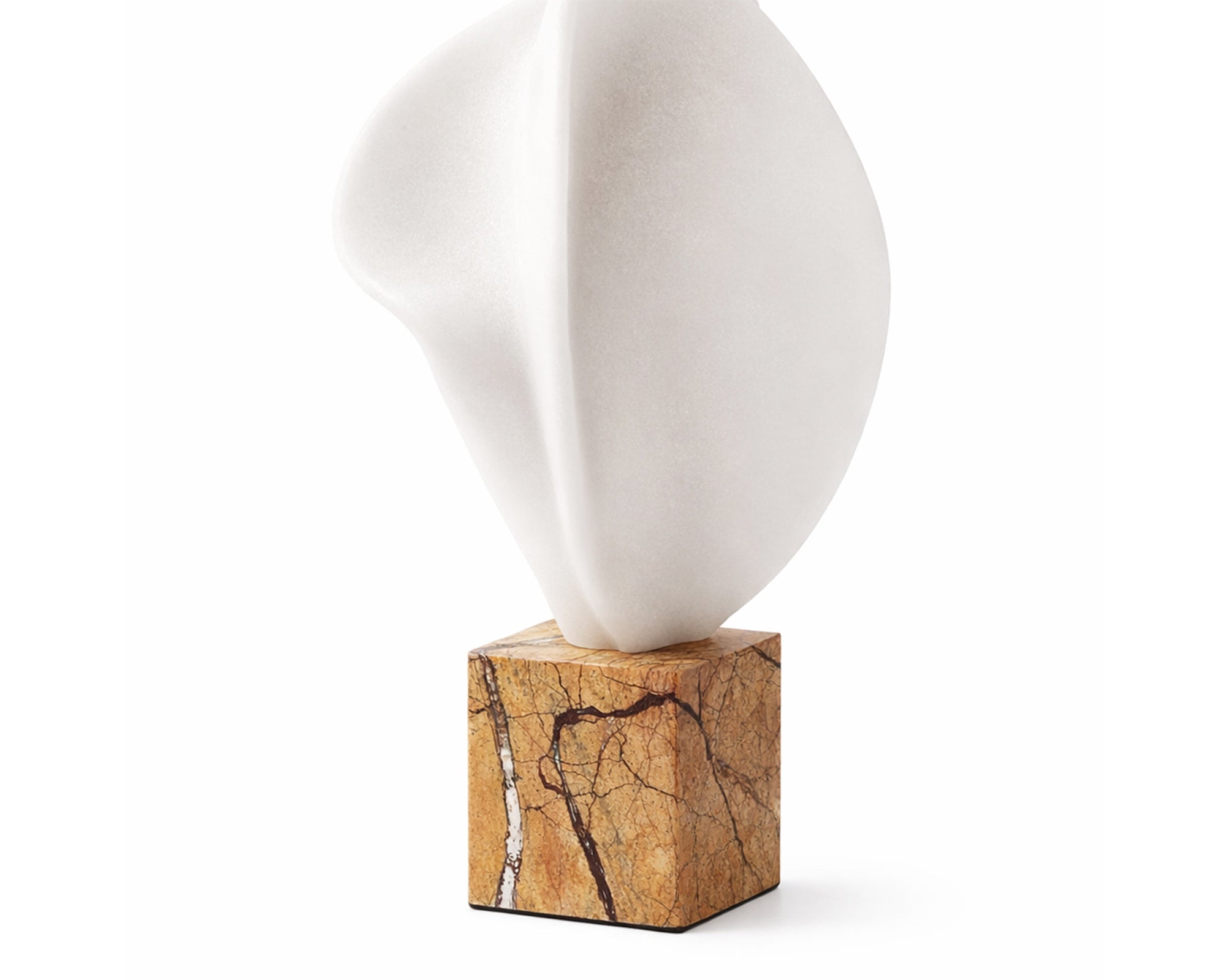 Calla Sculpture - White Marble Effect