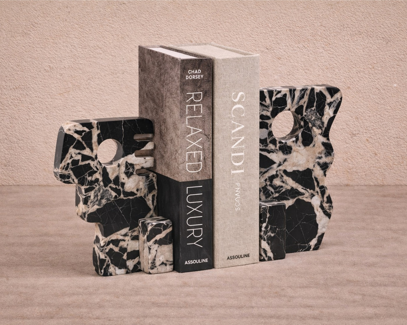 Cortex Bookends - Black Marble