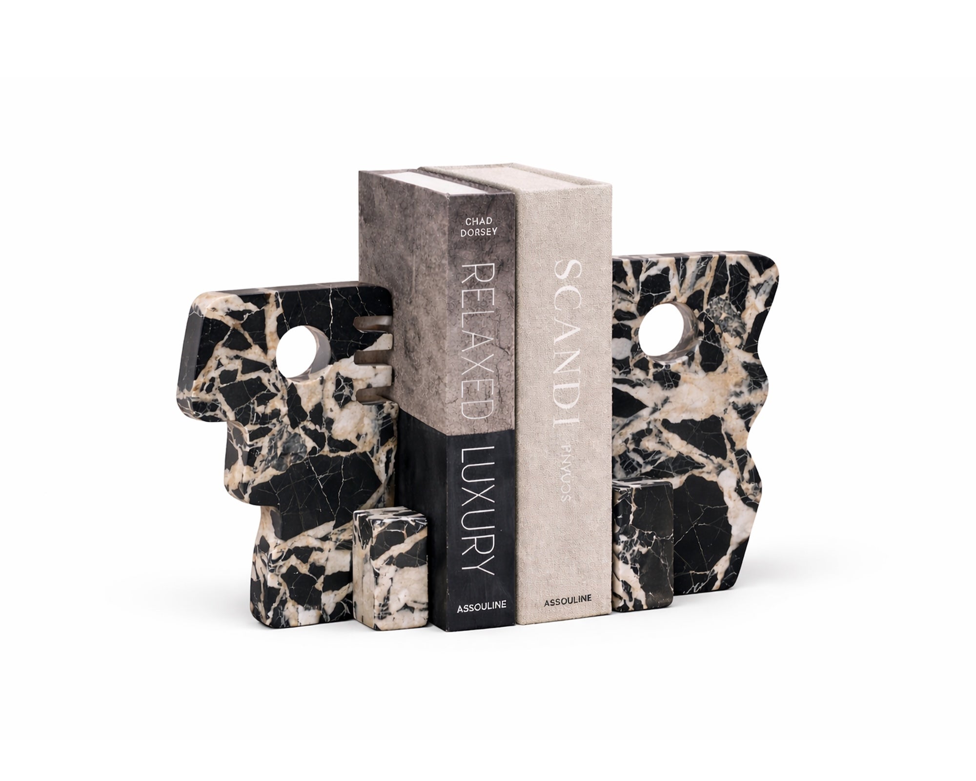Cortex Bookends - Black Marble