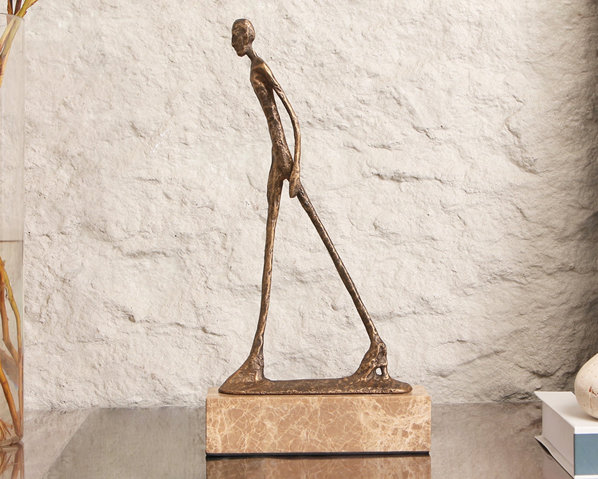 Stride Sculpture - Gold Bronze