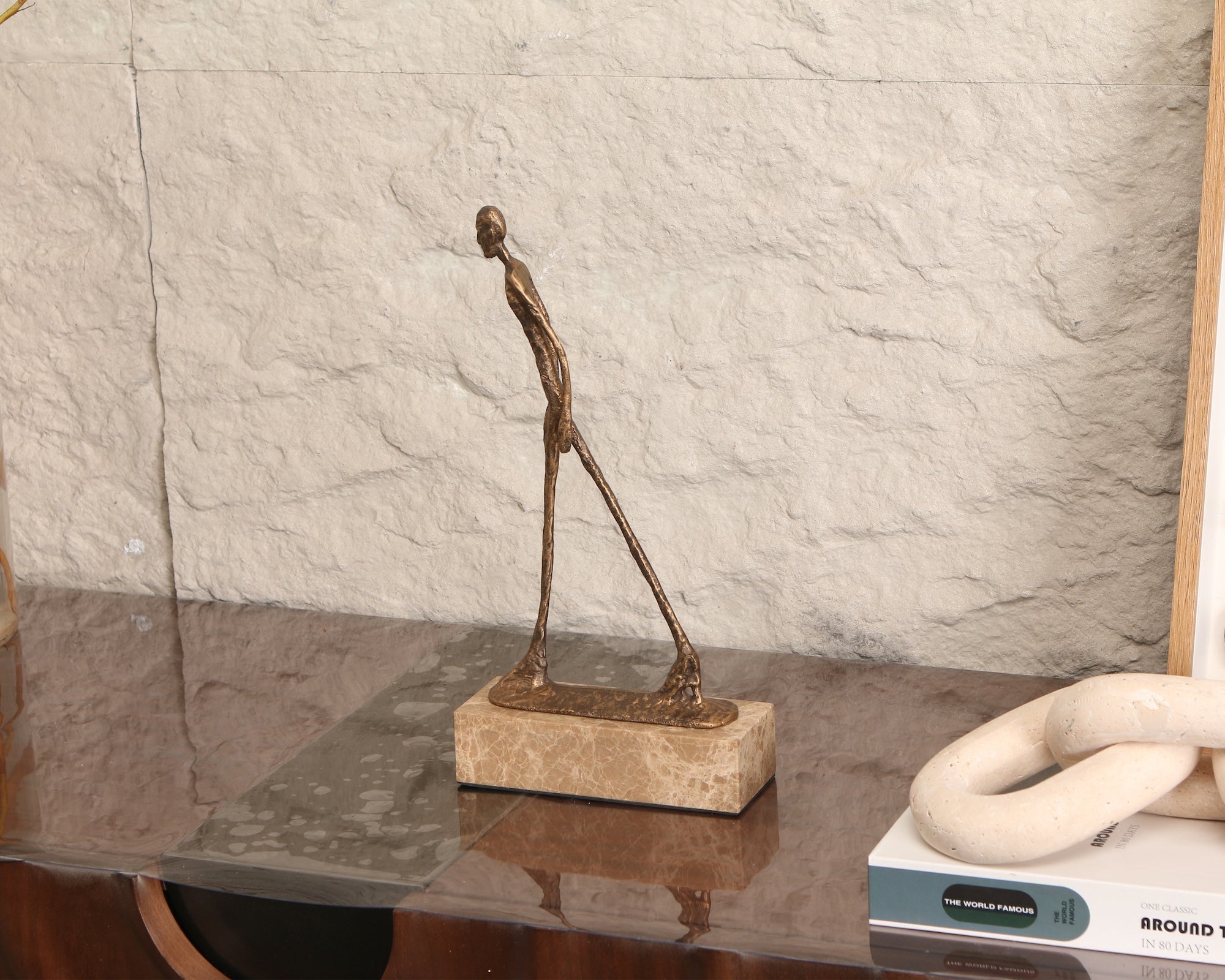 Stride Sculpture - Gold Bronze